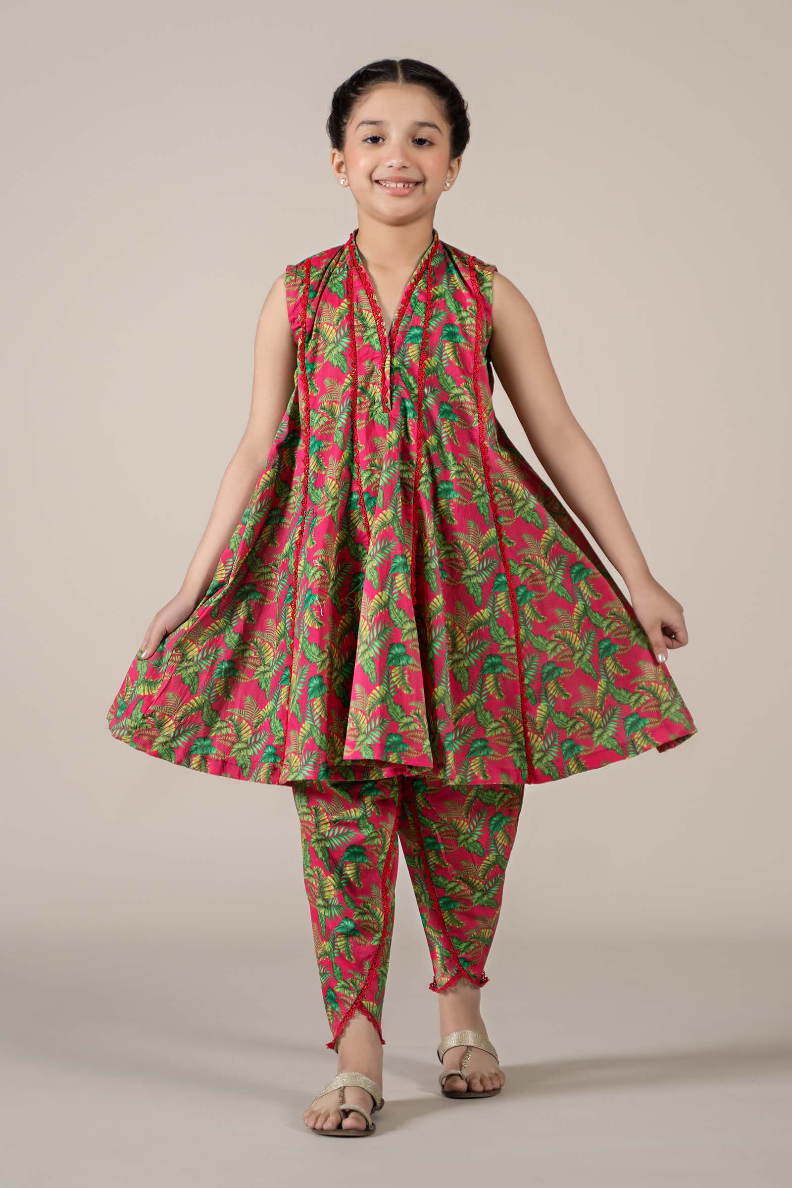 Maria B | 2 Piece Printed Lawn Suit | MKD-EF25-68 by Maria Faisal - Registered Vendor of : Maria B - type : Kids Clothes - 100% original wedding dresses