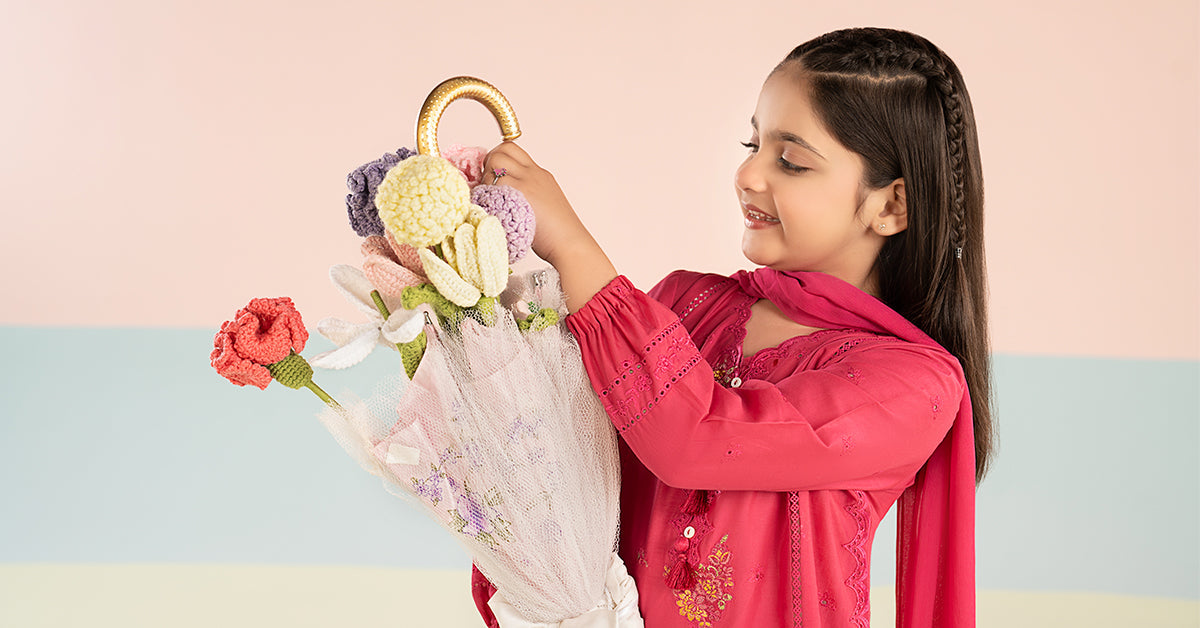 3 Piece Embroidered Lawn Suit - Kids Clothing - available at Maria Faisal in UK and USA.