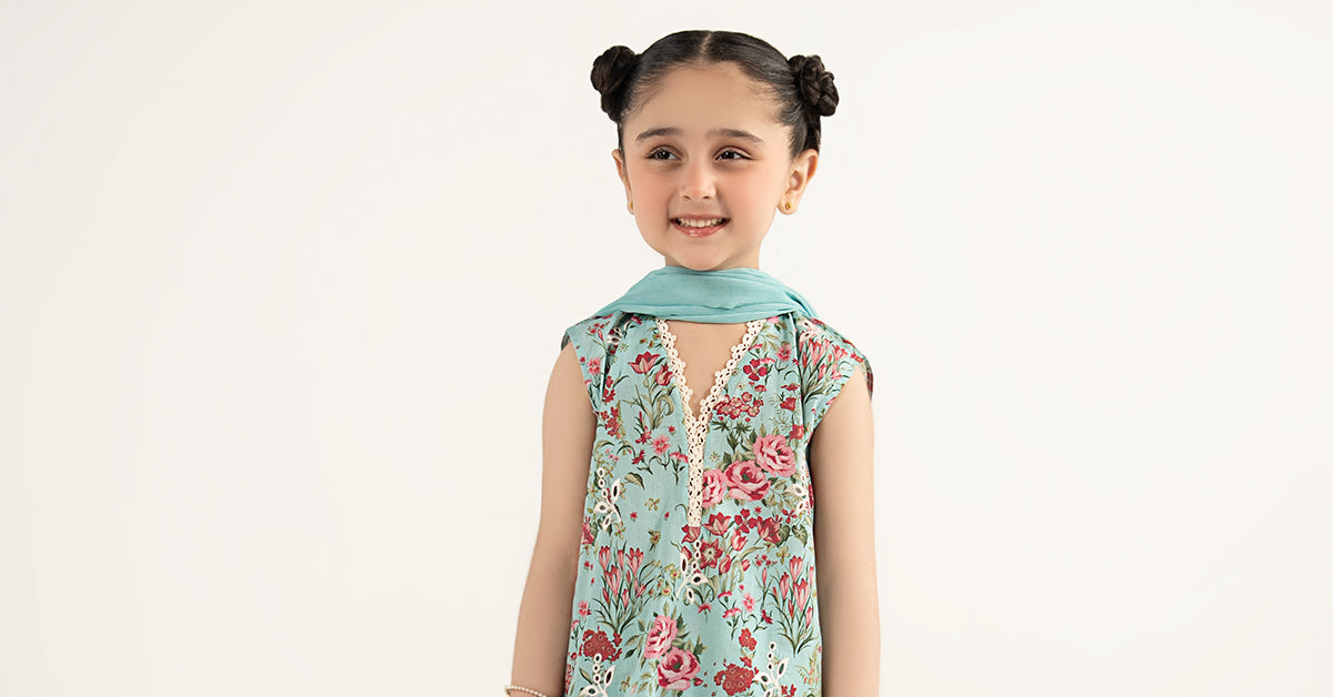 3 Piece Embroidered Lawn Suit - by Maria Faisal - Registered Vendor of : Maria B Kids - 100% Original Designer Dress