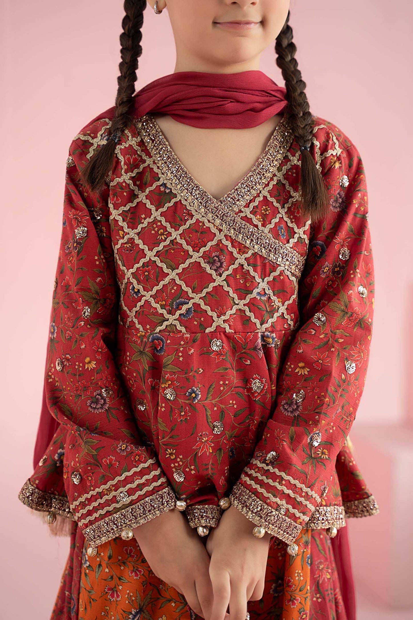 3 Piece Embroidered Khaddar Suit - Kids Clothes - available at Maria Faisal in UK and USA