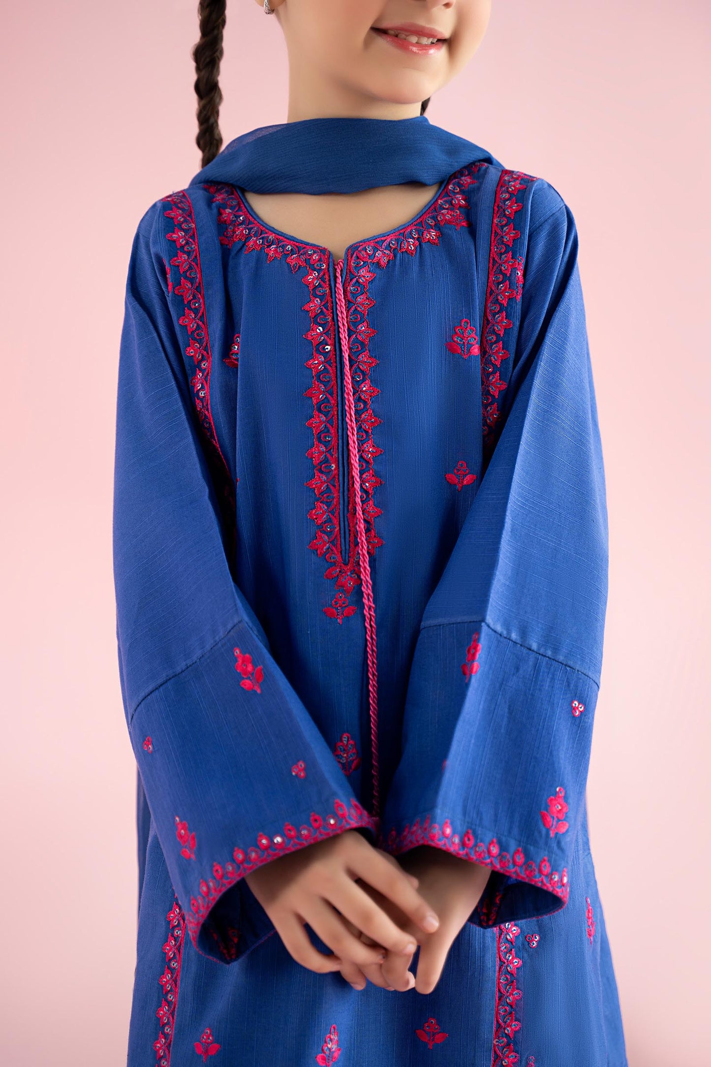 3 Piece Embroidered Khaddar Suit - Kids Clothes - available at Maria Faisal in UK and USA