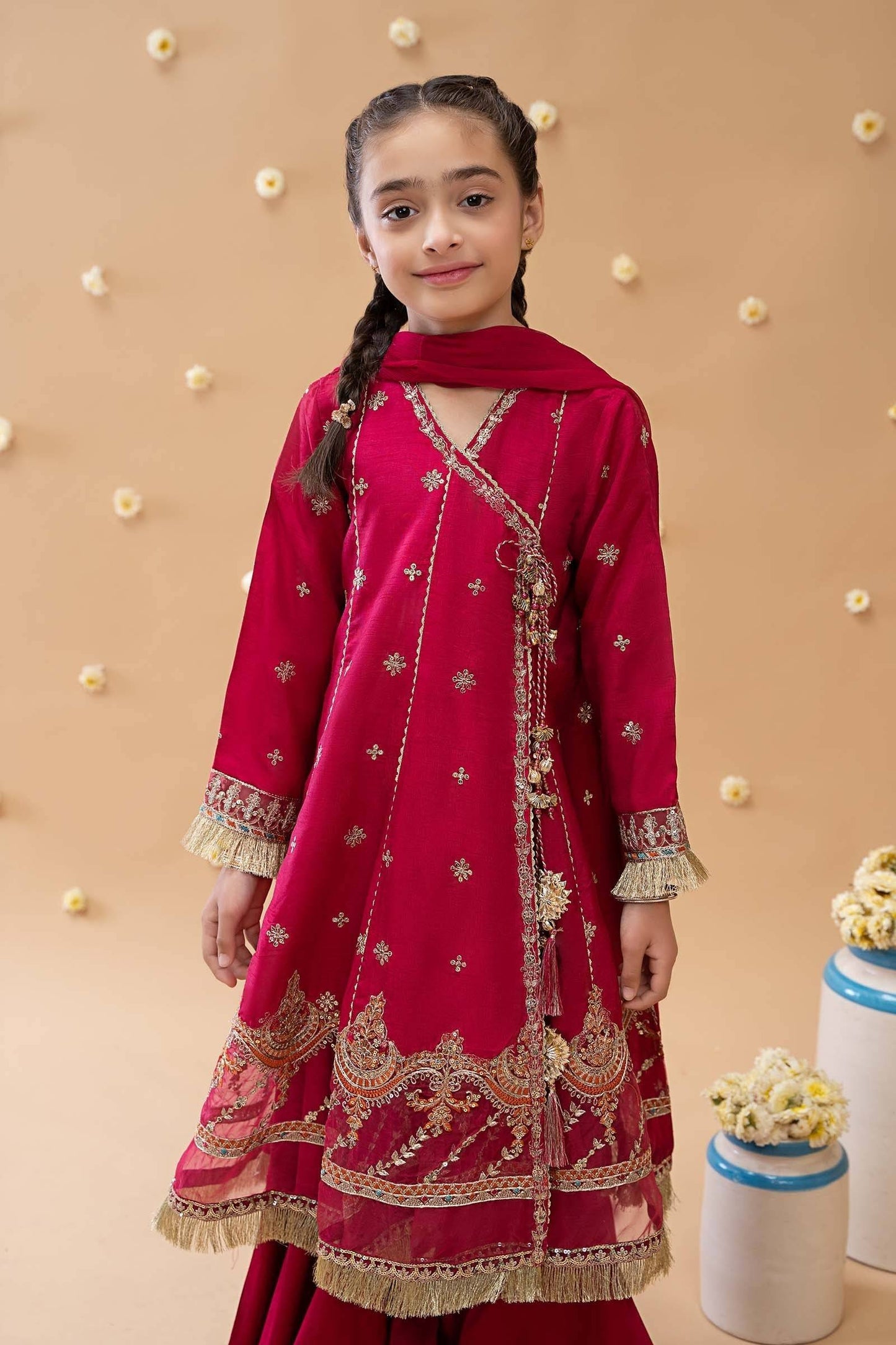 Maria B | 3 Piece Embroidered Suit | MKS-EA23-01R1 by Maria Faisal - Registered Vendor of : Maria B - type : Kids Clothes - 100% original wedding dresses