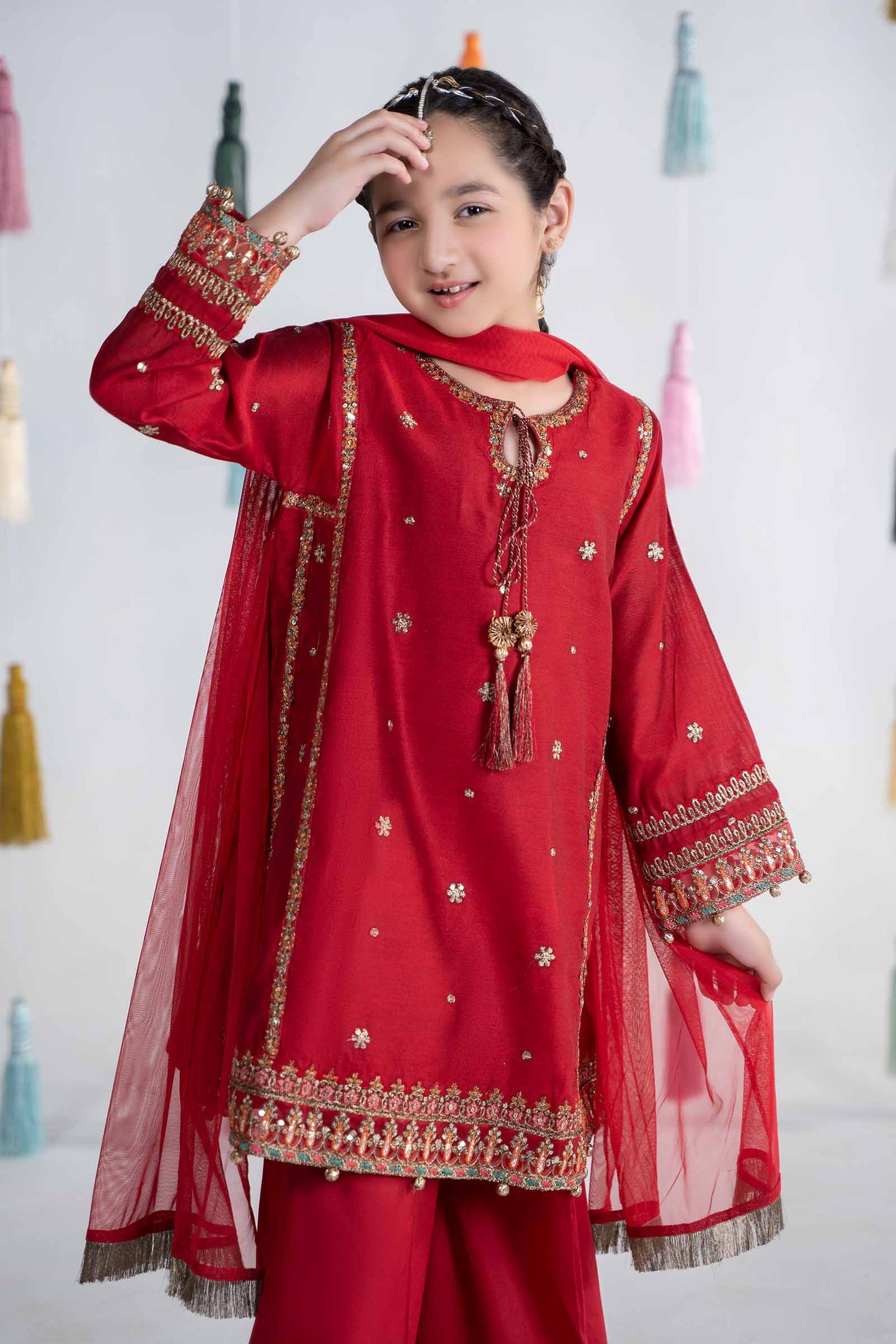 Maria B | 3 Piece Embroidered Yarn Dyed Suit | MKS-EA24-19 by Maria Faisal - Registered Vendor of : Maria B - type : Kids Clothes - 100% original wedding dresses