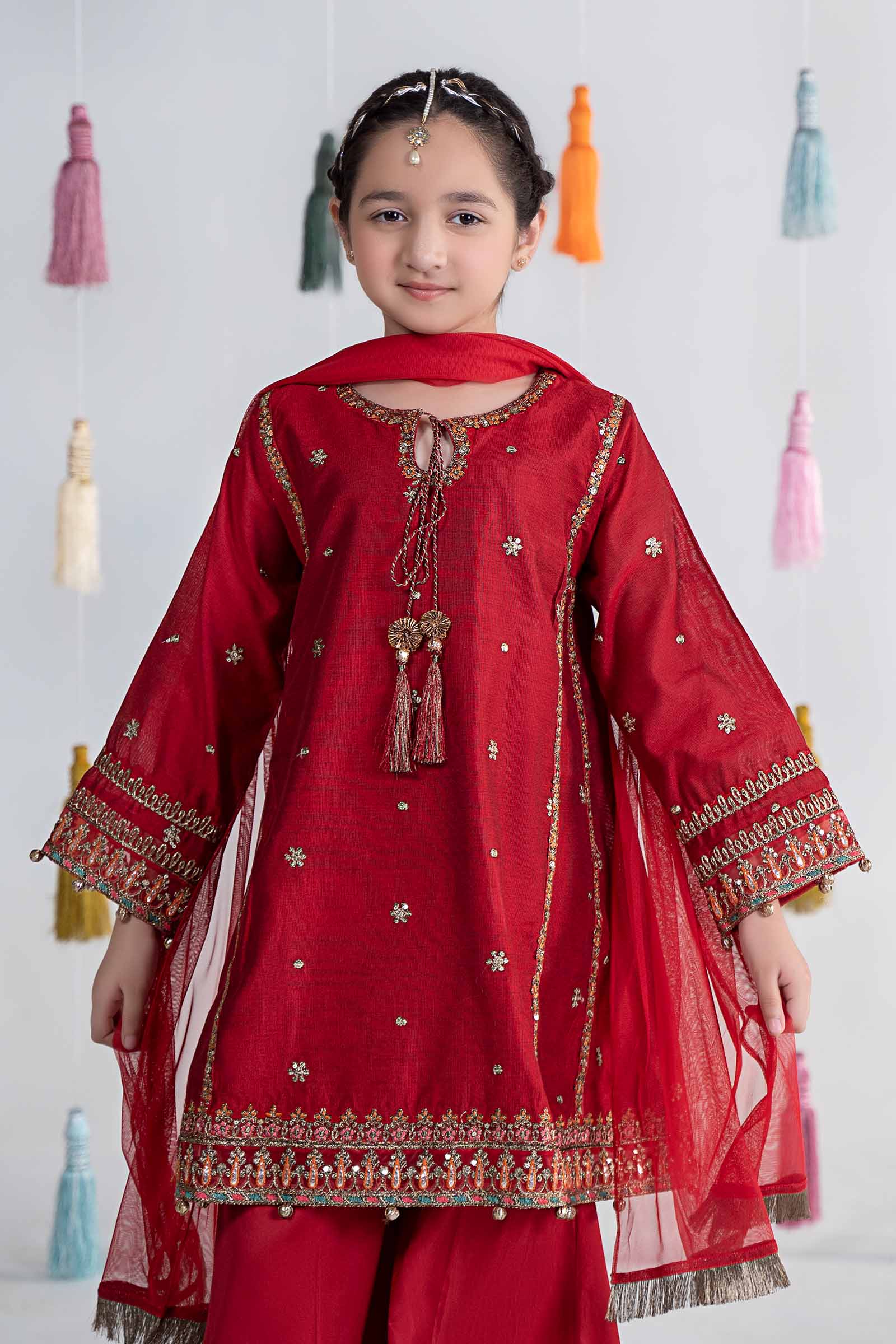 Maria B | 3 Piece Embroidered Yarn Dyed Suit | MKS-EA24-19 by Maria Faisal - Registered Vendor of : Maria B - type : Kids Clothes - 100% original wedding dresses