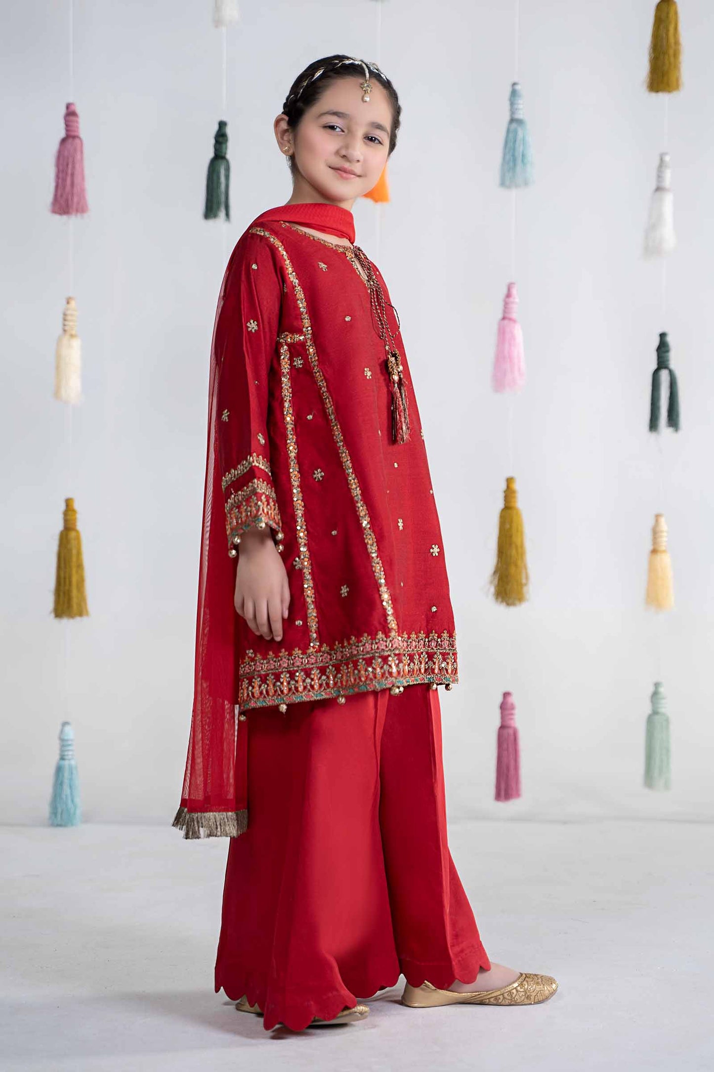 Maria B | 3 Piece Embroidered Yarn Dyed Suit | MKS-EA24-19 by Maria Faisal - Registered Vendor of : Maria B - type : Kids Clothes - 100% original wedding dresses