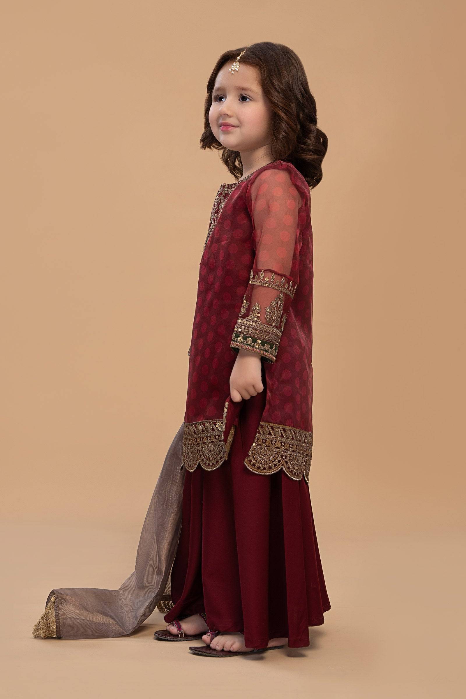 Maria B | 3 Piece Embroidered Lawn Suit | MKS-EF23-06R1 by Maria Faisal - Registered Vendor of : Maria B - type : Kids Clothes - 100% original wedding dresses