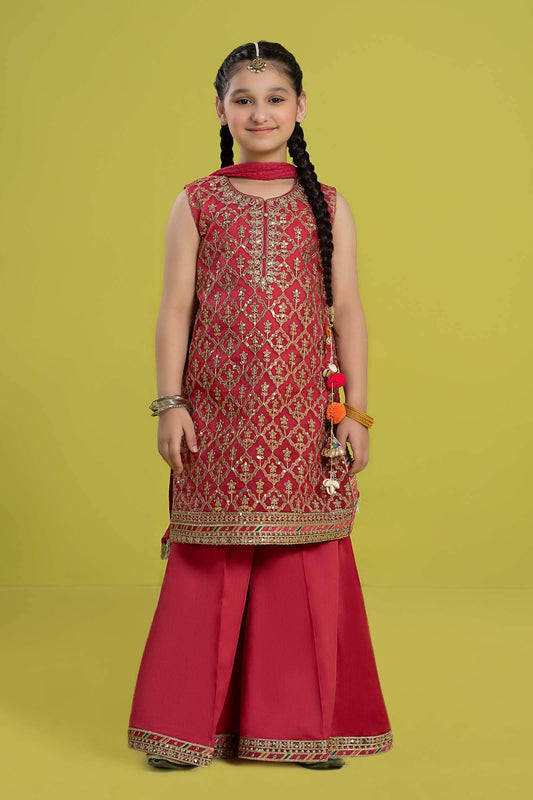 Maria B | 3 Piece Embroidered Organza Suit | MKS-EF24-14 by Maria Faisal - Registered Vendor of : Maria B - type : Kids Clothes - 100% original wedding dresses