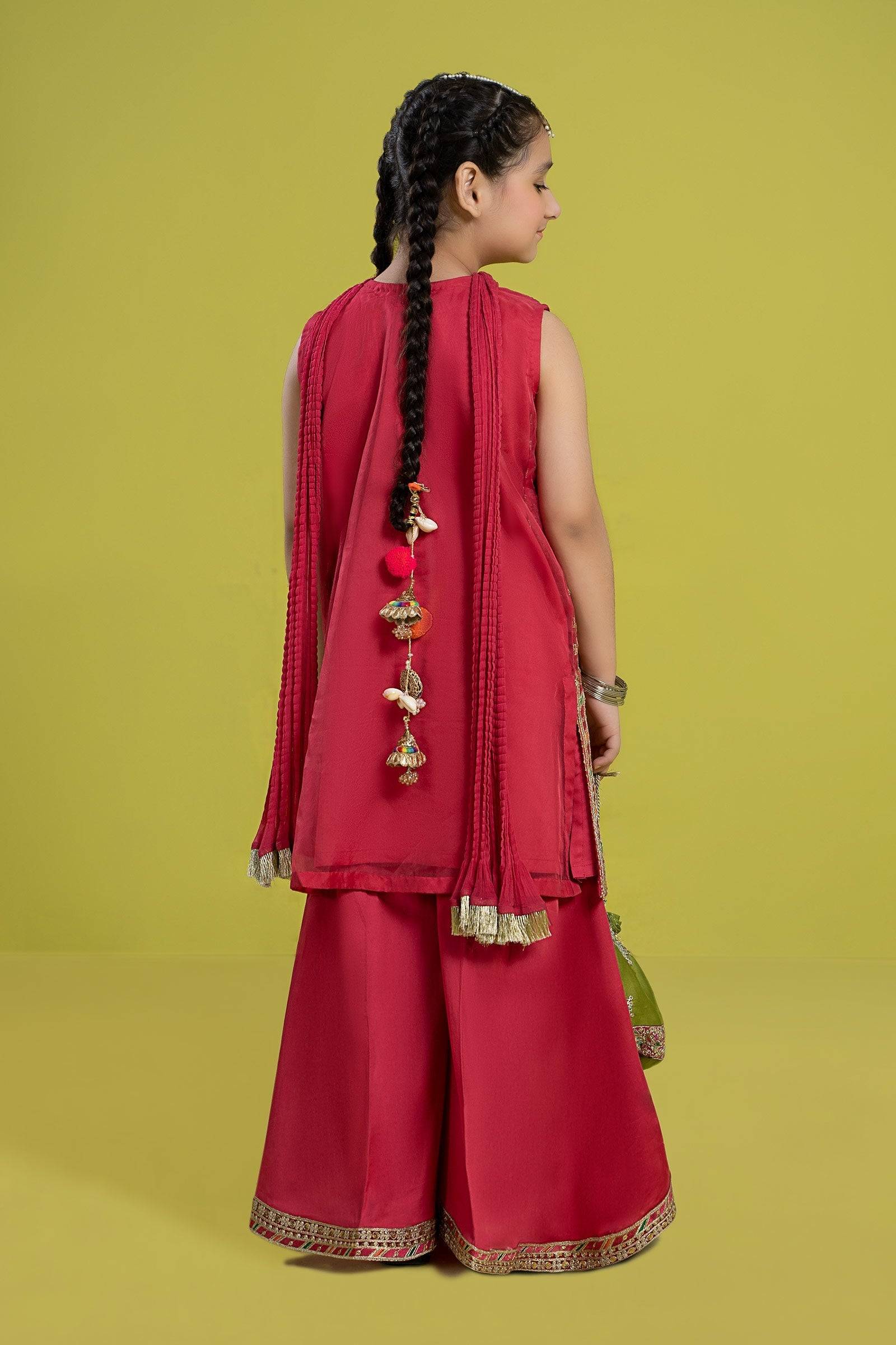 Maria B | 3 Piece Embroidered Organza Suit | MKS-EF24-14 by Maria Faisal - Registered Vendor of : Maria B - type : Kids Clothes - 100% original wedding dresses