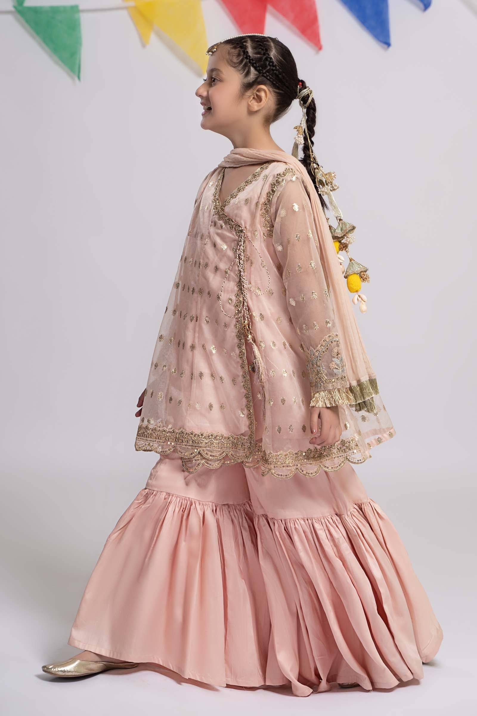 Maria B | 3 Piece Embroidered Organza Suit | MKS-EF24-18 by Maria Faisal - Registered Vendor of : Maria B - type : Kids Clothes - 100% original wedding dresses