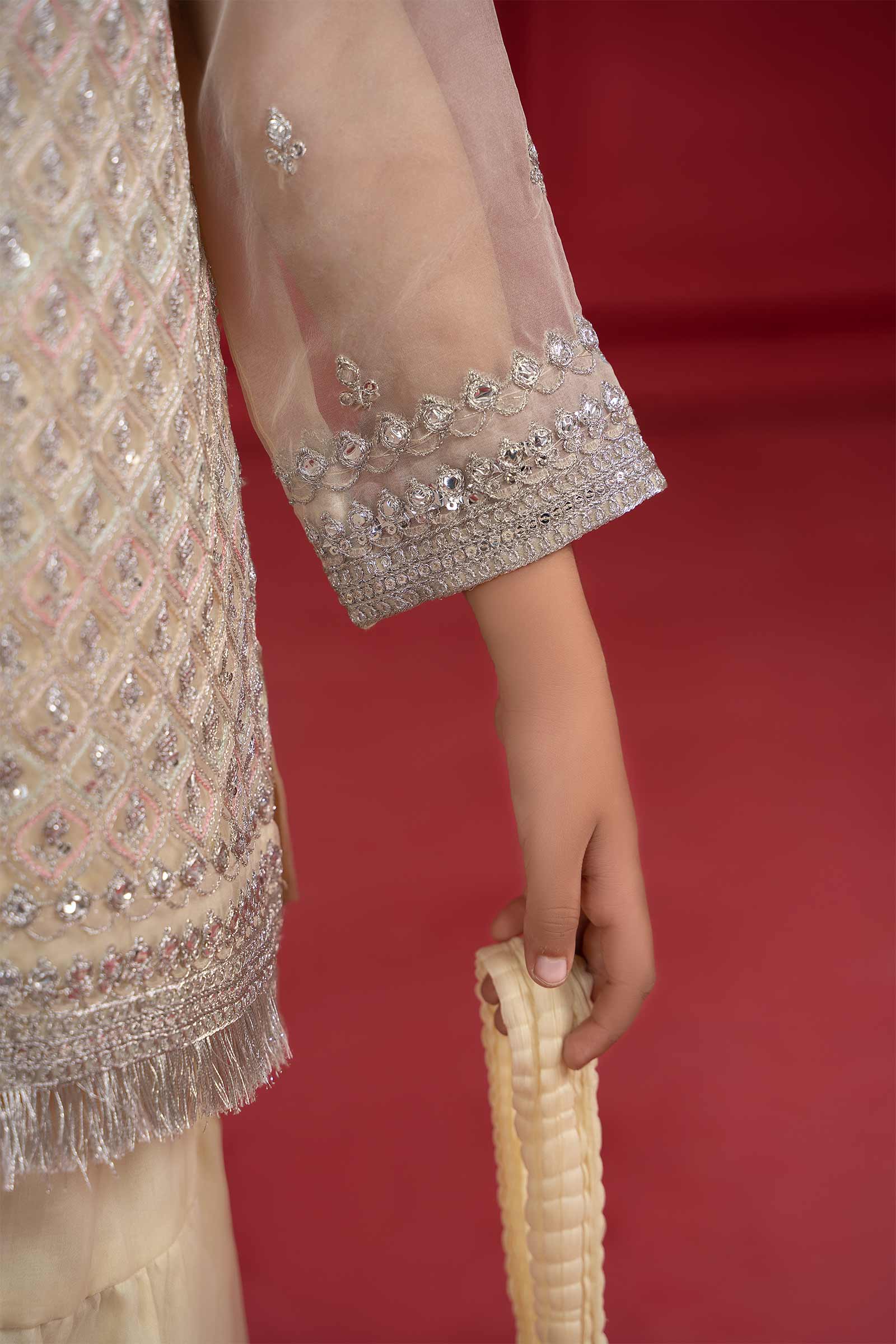 Maria B | Suit Lime Yellow MKS-W23-23 by Maria Faisal - Registered Vendor of : Maria B - type : Kids Clothes - 100% original wedding dresses