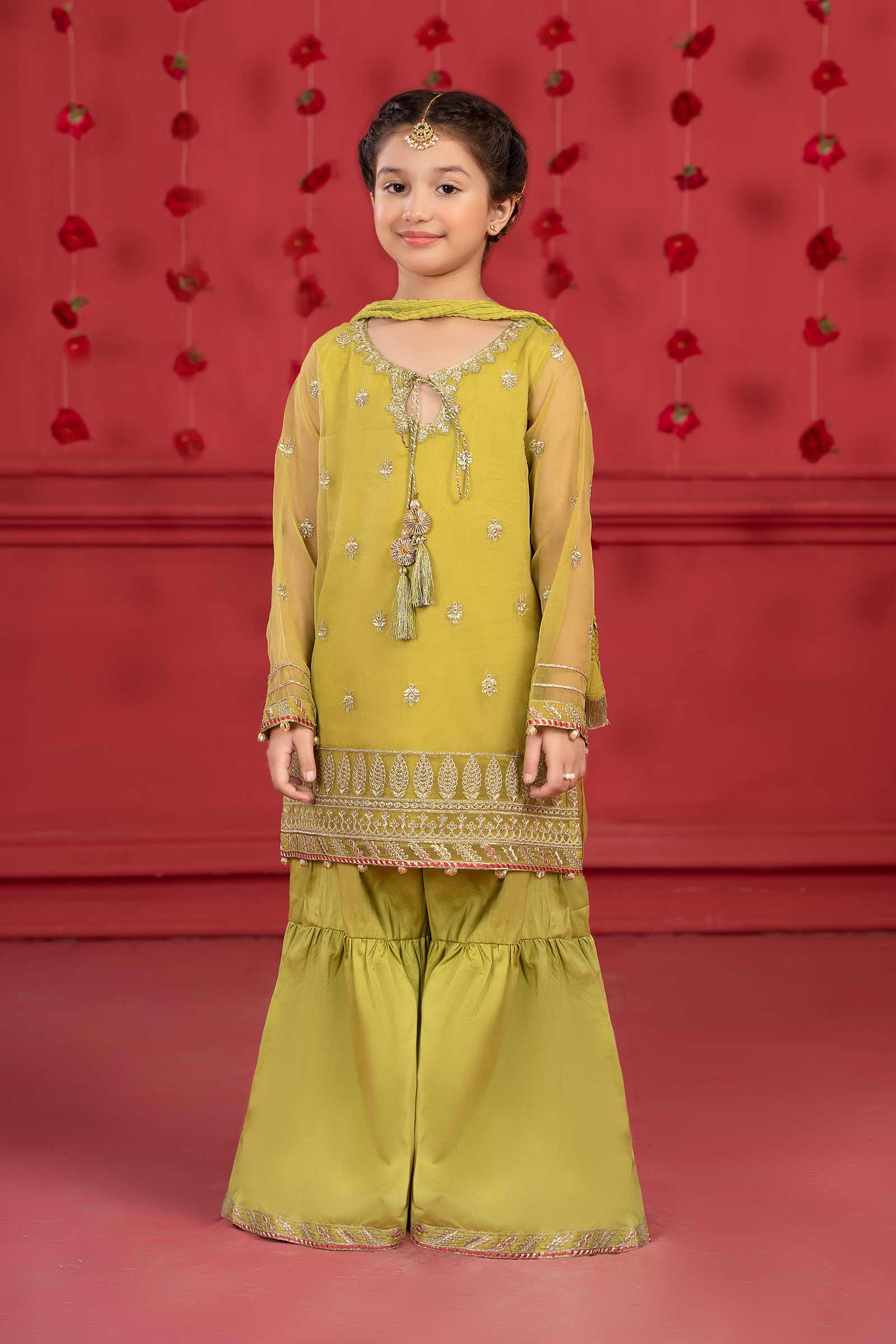 Maria B | Suit Green MKS-W23-27 by Maria Faisal - Registered Vendor of : Maria B - type : Kids Clothes - 100% original wedding dresses