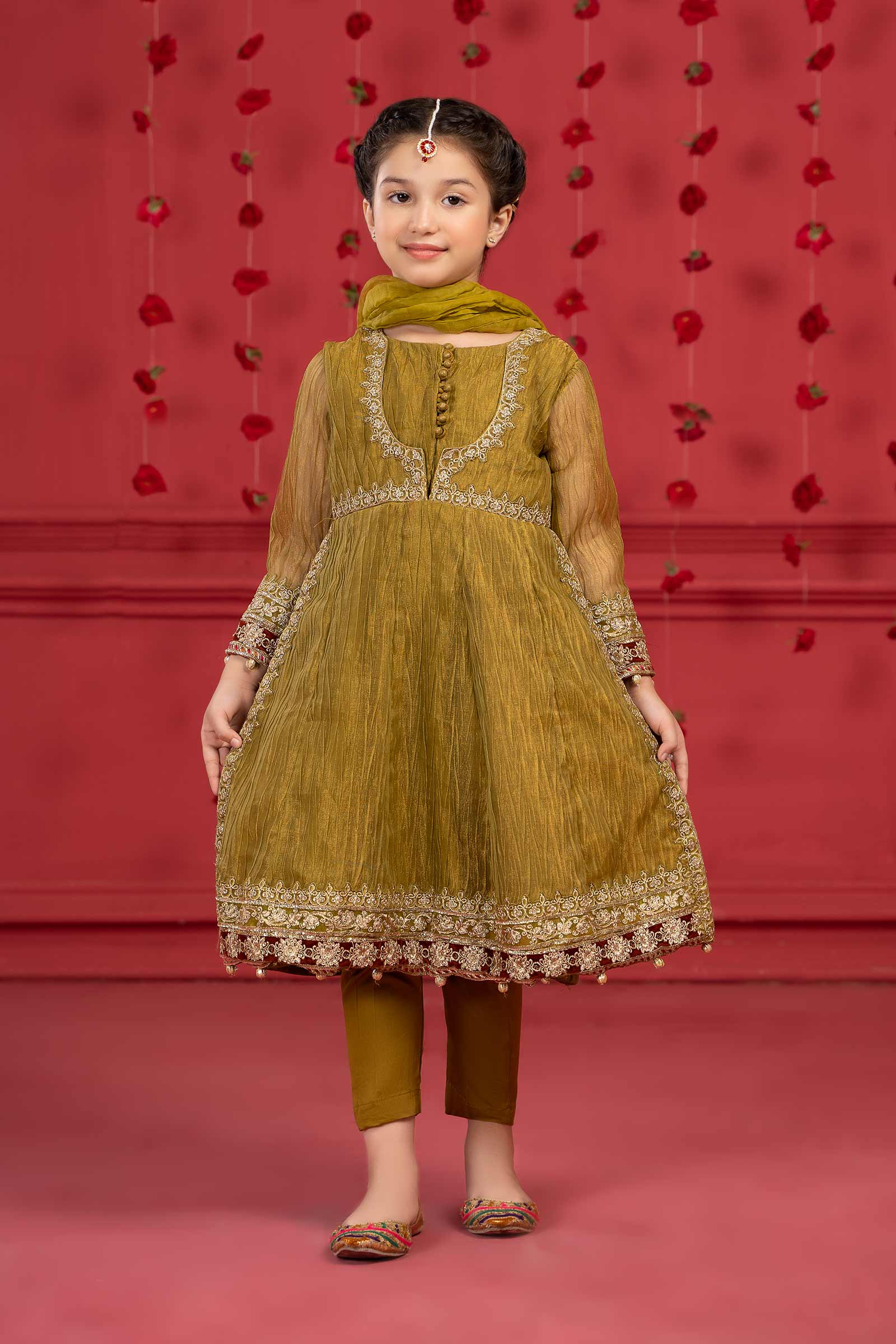 Maria B | Suit Green MKS-W23-33 by Maria Faisal - Registered Vendor of : Maria B - type : Kids Clothes - 100% original wedding dresses