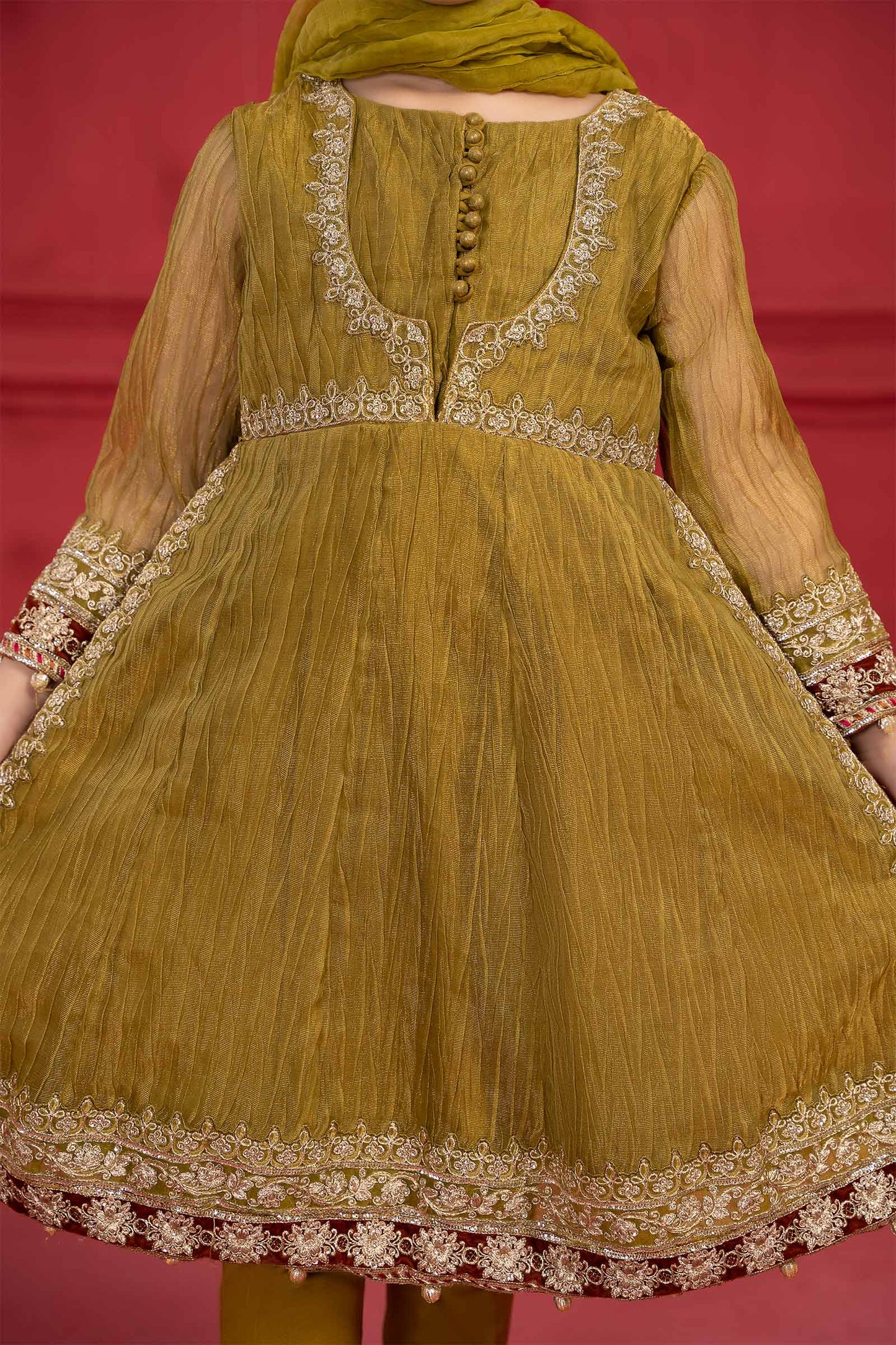 Maria B | Suit Green MKS-W23-33 by Maria Faisal - Registered Vendor of : Maria B - type : Kids Clothes - 100% original wedding dresses