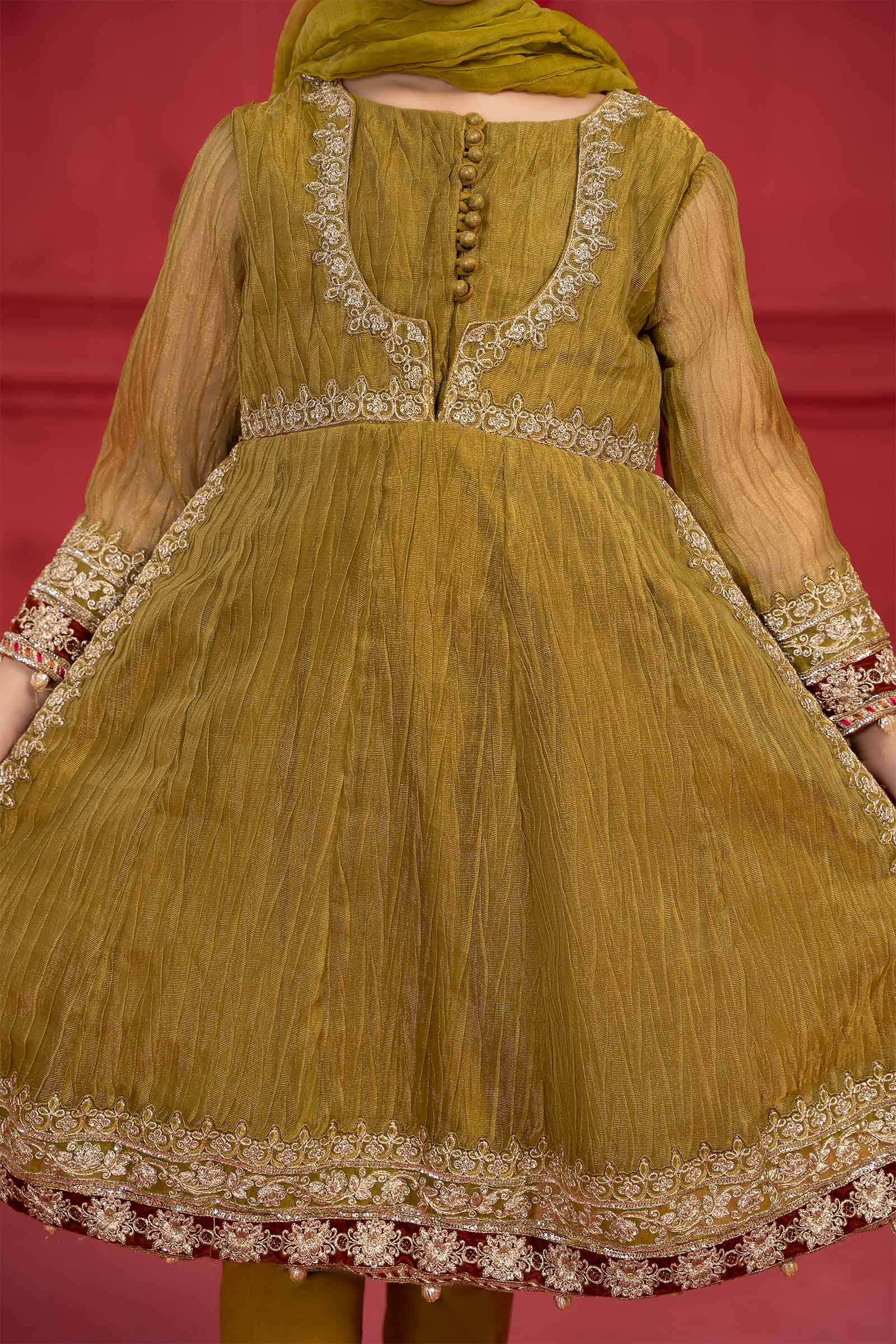 Maria B | Suit Green MKS-W23-33 by Maria Faisal - Registered Vendor of : Maria B - type : Kids Clothes - 100% original wedding dresses