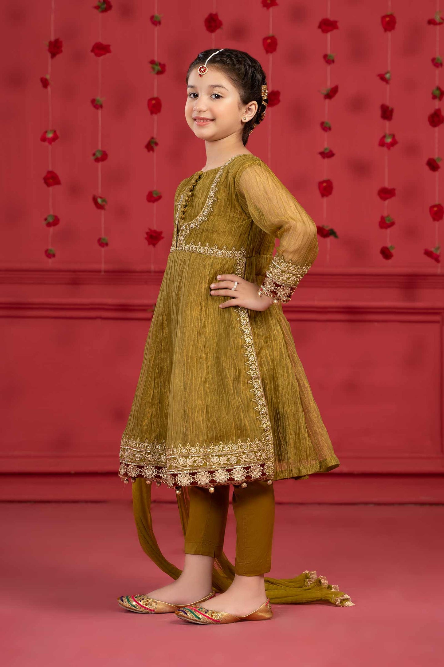 Maria B | Suit Green MKS-W23-33 by Maria Faisal - Registered Vendor of : Maria B - type : Kids Clothes - 100% original wedding dresses