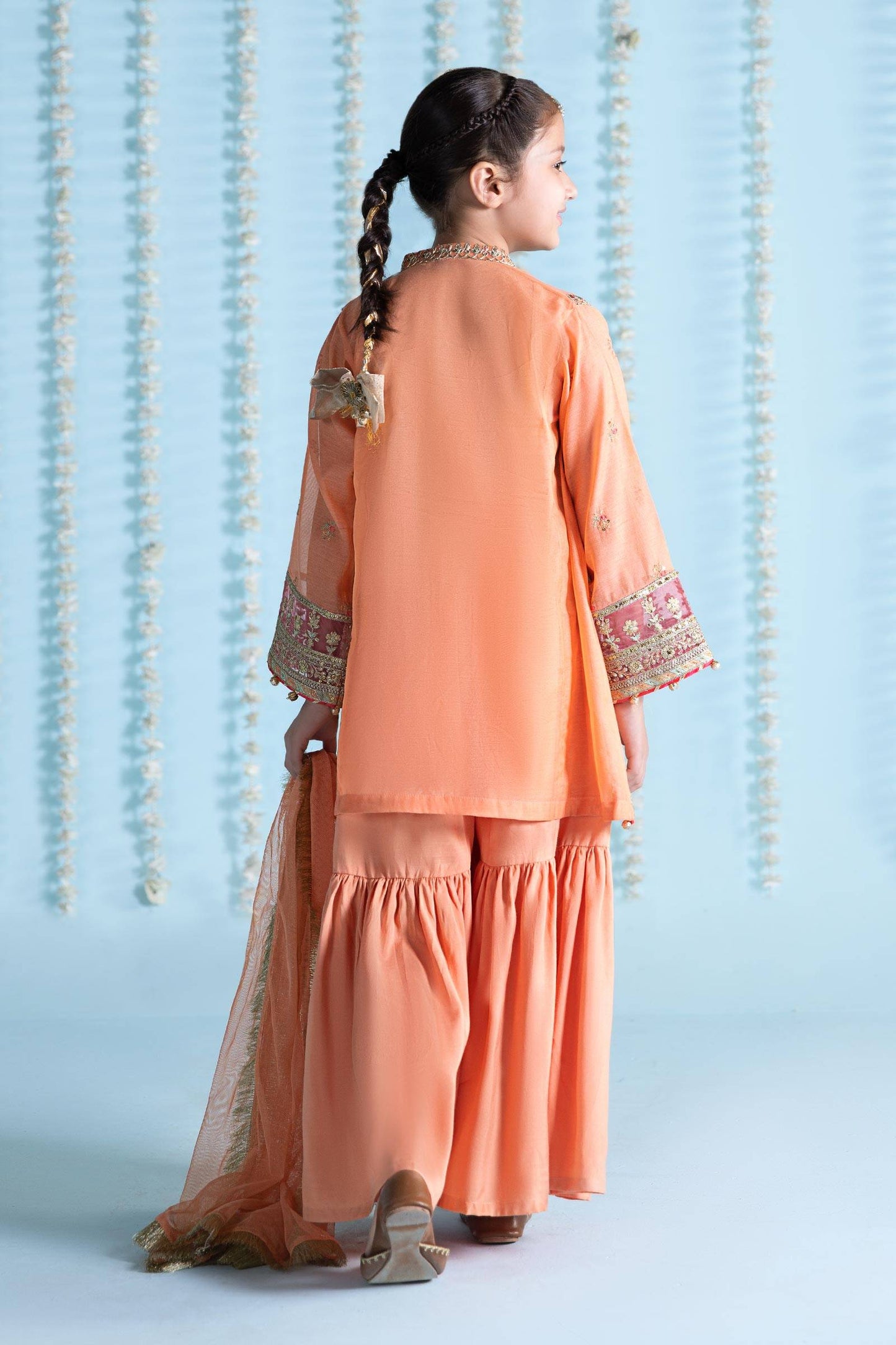 Maria B | 3 Piece Embroidered Paper Cotton Suit | MKS-EA24-04 by Maria Faisal - Registered Vendor of : Maria B - type : Kids Clothes - 100% original wedding dresses