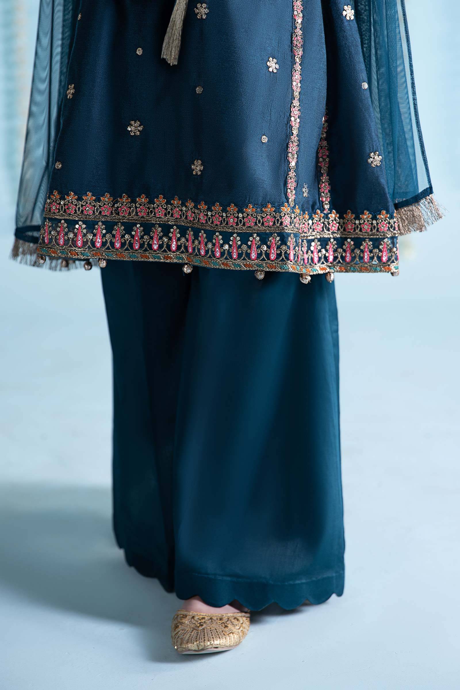 Maria B | 3 Piece Embroidered Yarn Dyed Suit | MKS-EA24-19 by Maria Faisal - Registered Vendor of : Maria B - type : Kids Clothes - 100% original wedding dresses