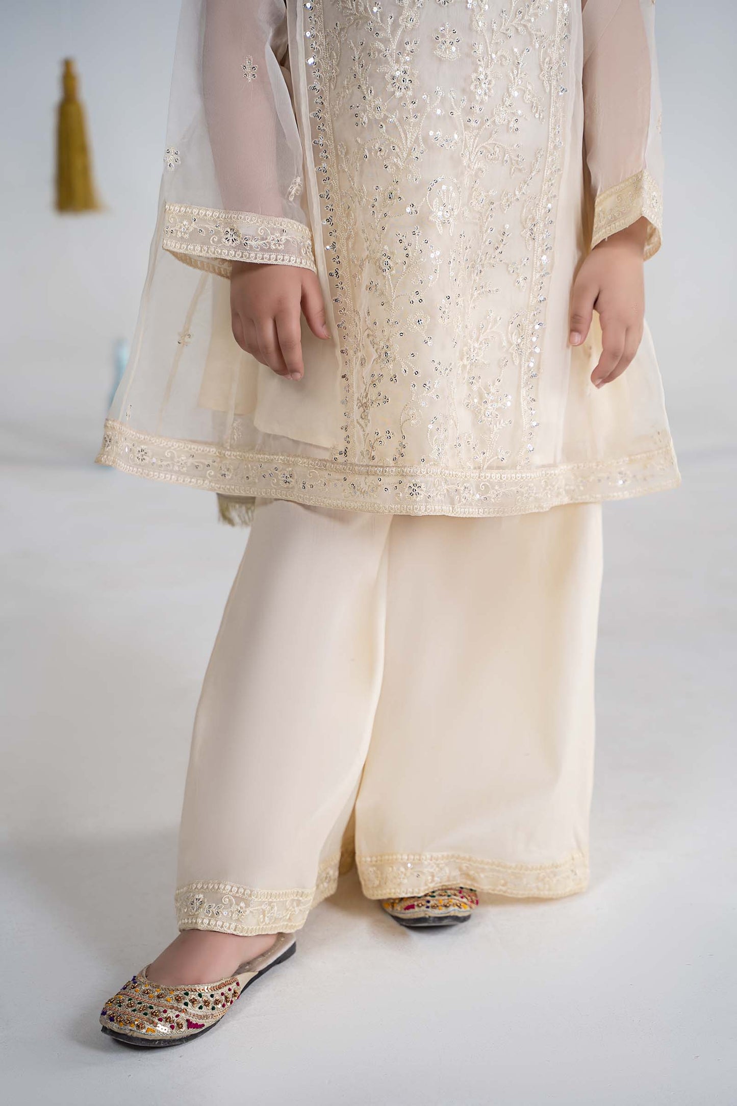 Maria B | 3 Piece Embroidered Organza Suit | MKS-EA24-25 by Maria Faisal - Registered Vendor of : Maria B - type : Kids Clothes - 100% original wedding dresses