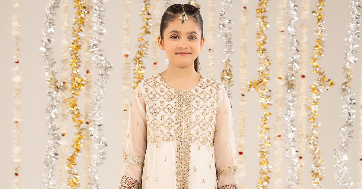 2 Piece Embroidered Organza Suit - Kids Clothing - available at Maria Faisal in UK and USA.