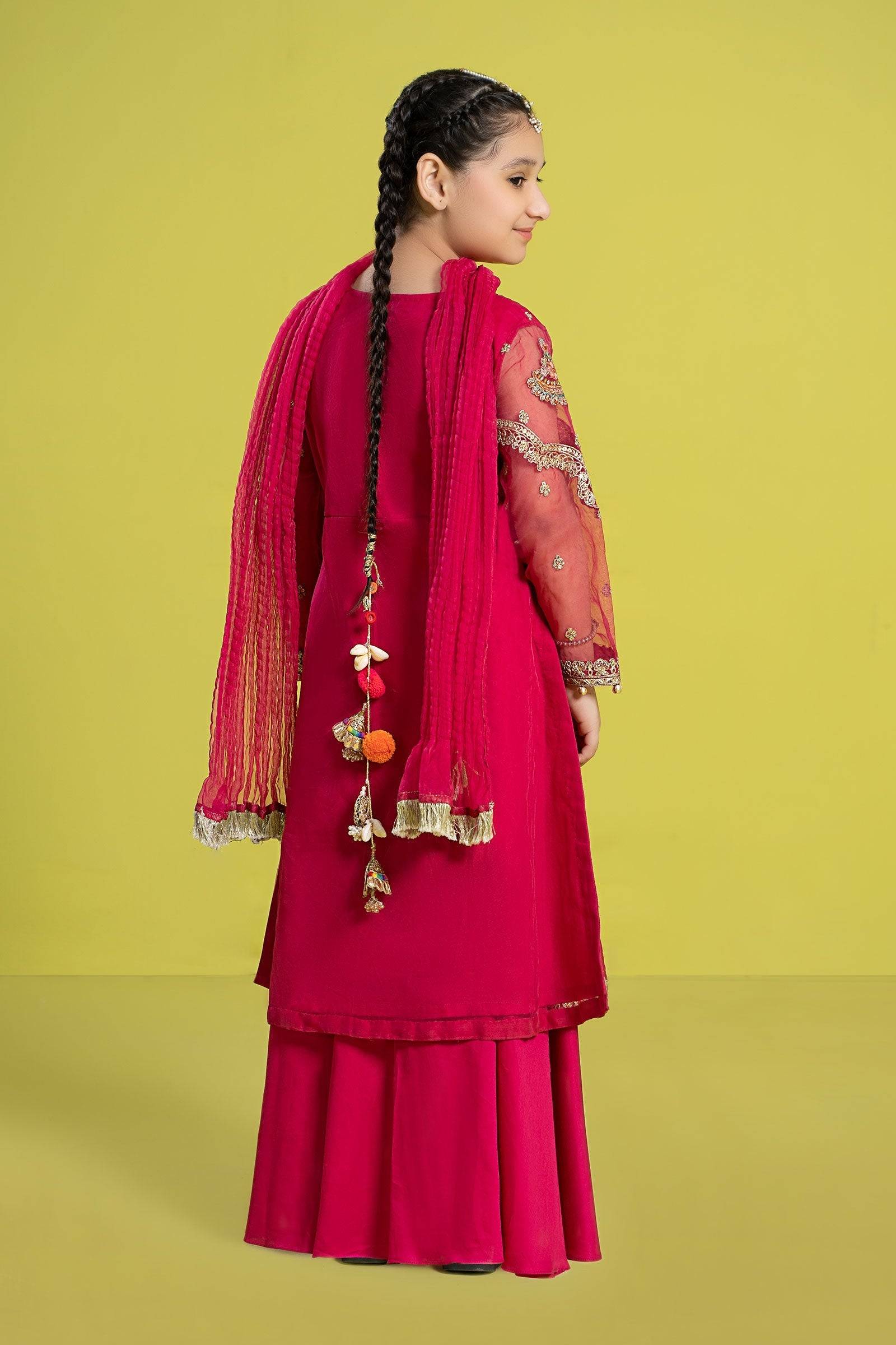 Maria B | 3 Piece Embroidered Organza Suit | MKS-EF24-23 by Maria Faisal - Registered Vendor of : Maria B - type : Kids Clothes - 100% original wedding dresses