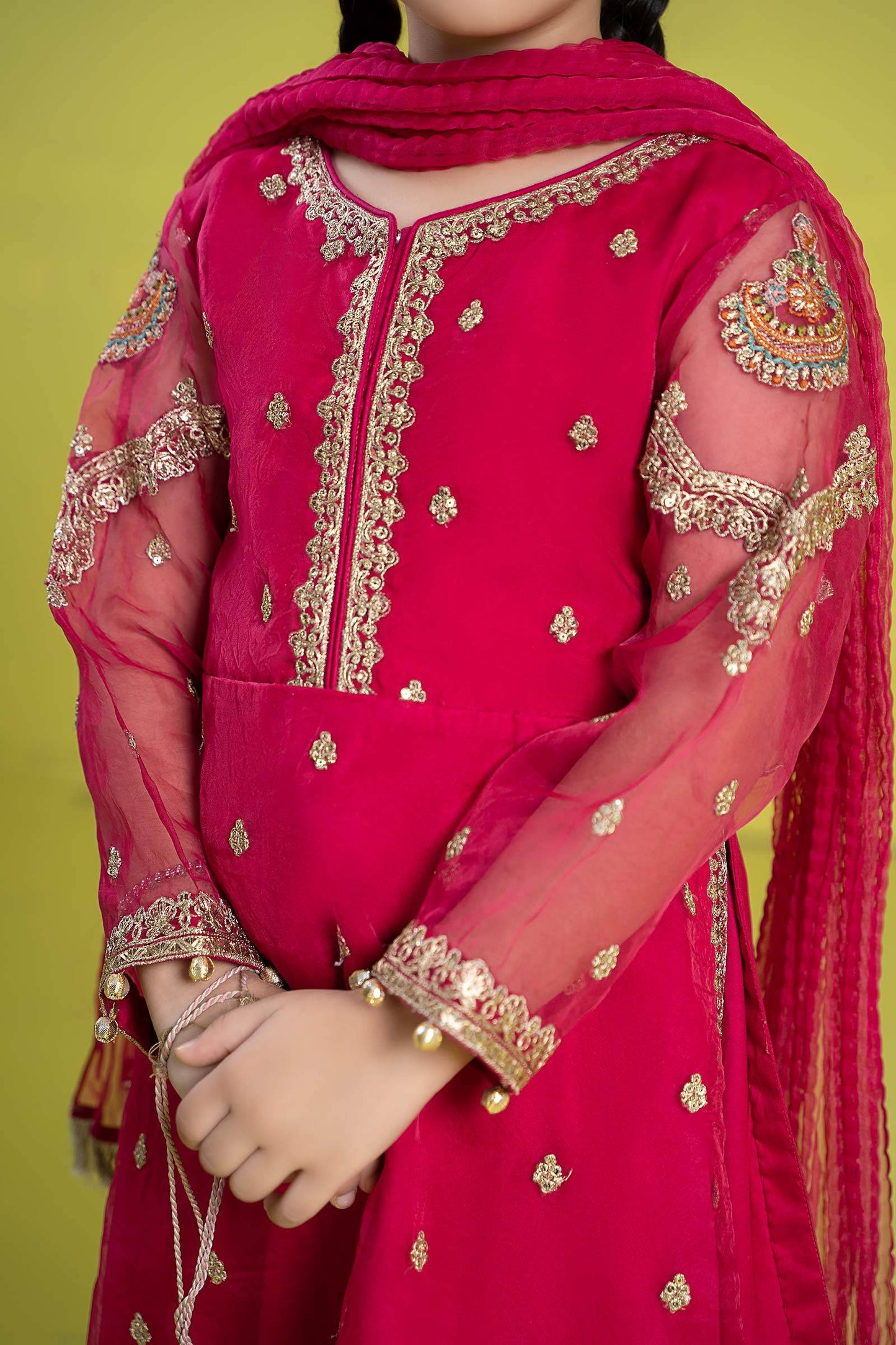 Maria B | 3 Piece Embroidered Organza Suit | MKS-EF24-23 by Maria Faisal - Registered Vendor of : Maria B - type : Kids Clothes - 100% original wedding dresses