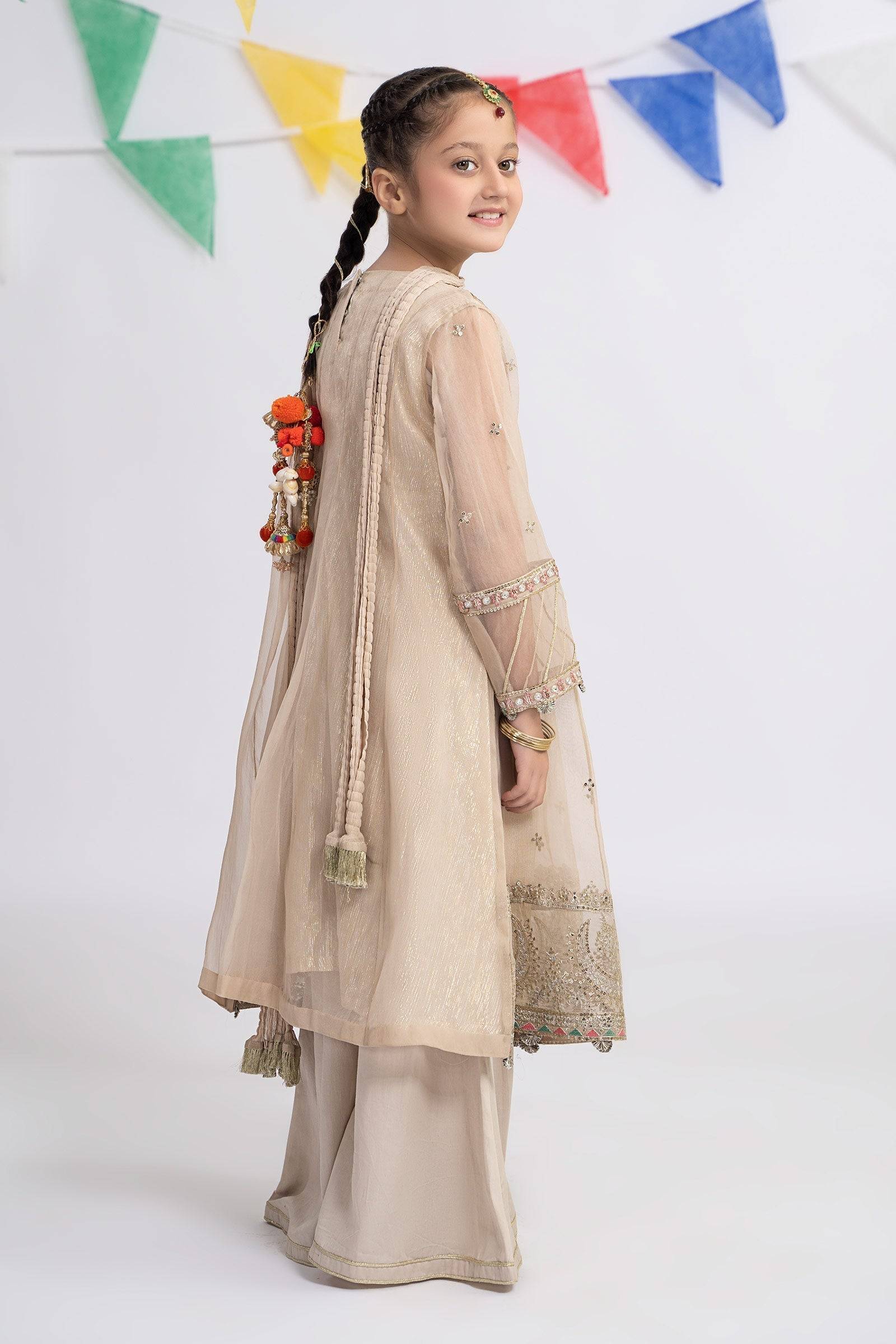 Maria B | 3 Piece Embroidered Organza Suit | MKS-EF24-26 by Maria Faisal - Registered Vendor of : Maria B - type : Kids Clothes - 100% original wedding dresses