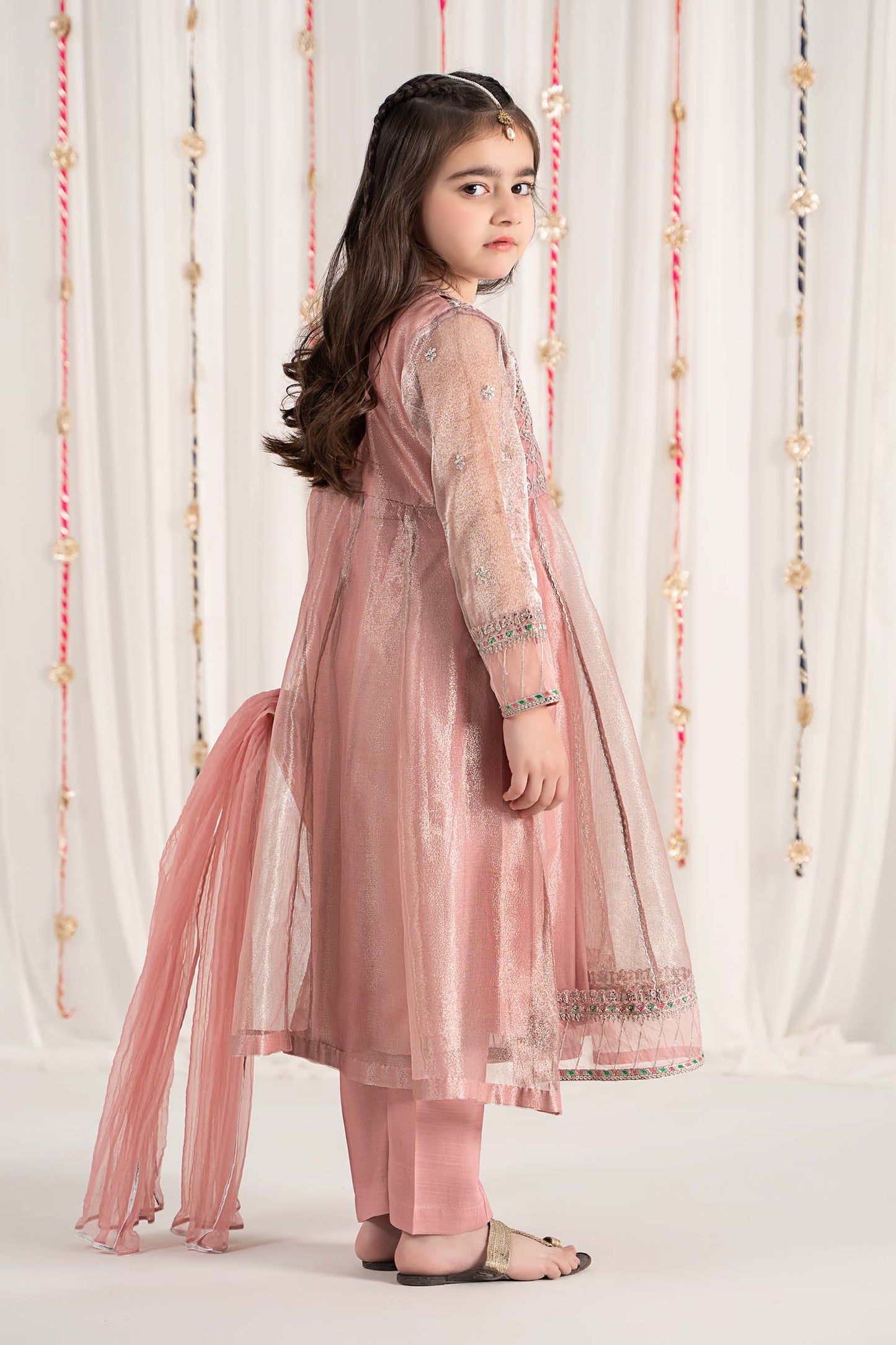 Maria B | 3 Piece Embroidered Zari Net Suit | MKS-EF25-01 by Maria Faisal - Registered Vendor of : Maria B - type : Kids Clothes - 100% original wedding dresses