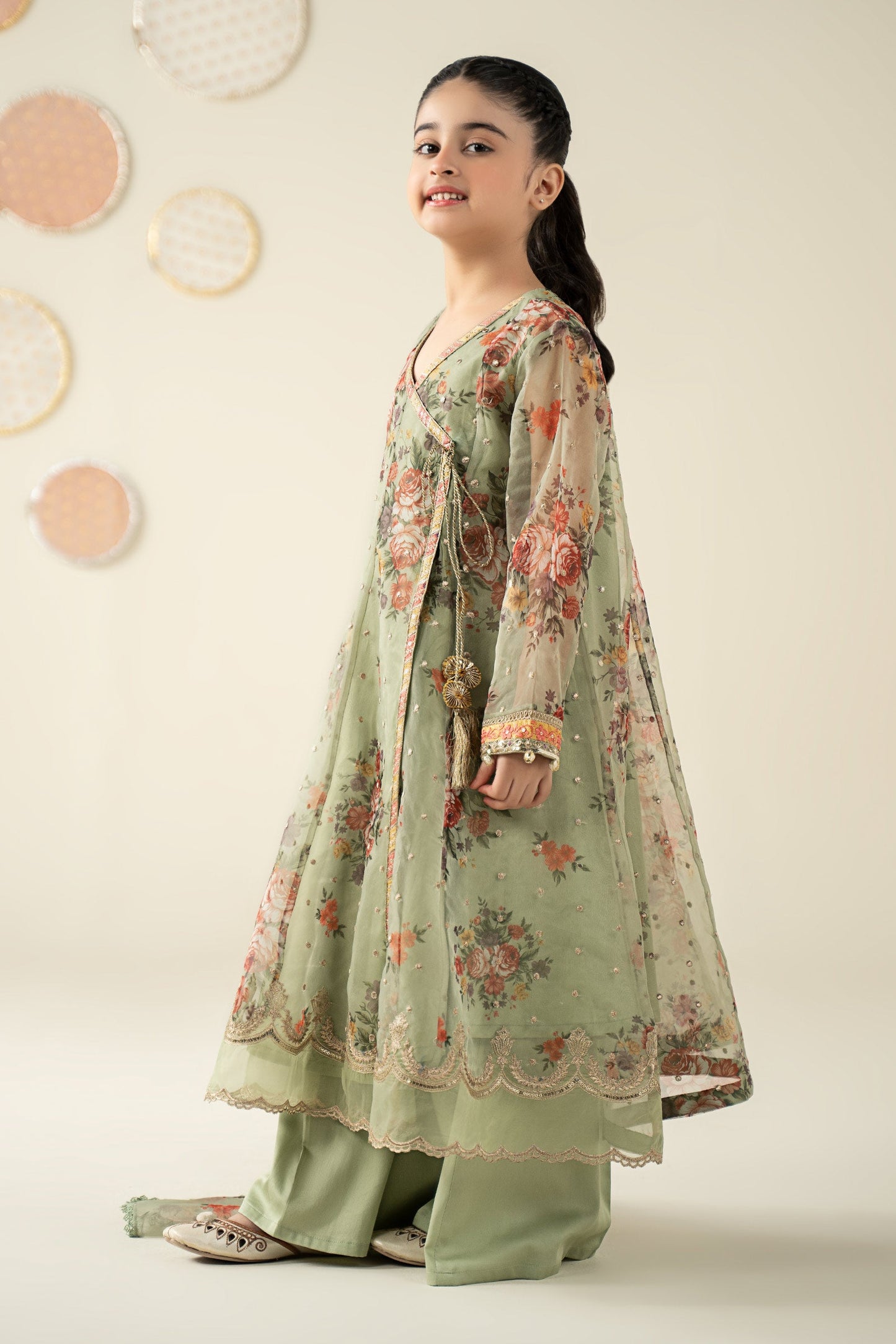 3 PIECE EMBROIDERED ORGANZA SUIT - Kids Clothes - available at Maria Faisal in UK and USA