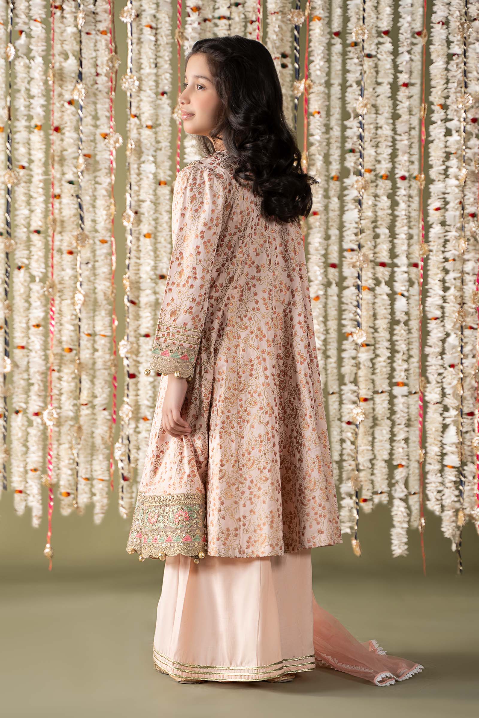 Maria B | 3 Piece Embroidered Cotton Satin Suit | MKS-EF25-08 by Maria Faisal - Registered Vendor of : Maria B - type : Kids Clothes - 100% original wedding dresses