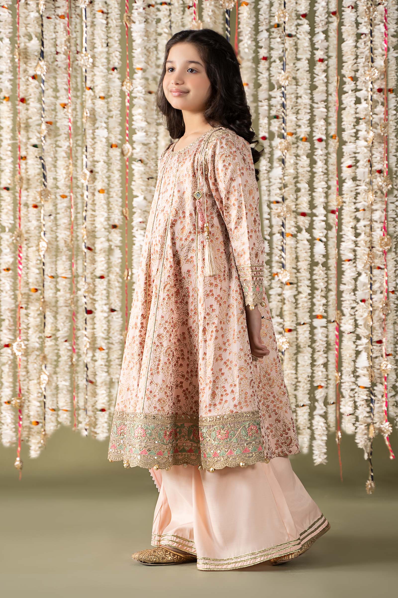 Maria B | 3 Piece Embroidered Cotton Satin Suit | MKS-EF25-08 by Maria Faisal - Registered Vendor of : Maria B - type : Kids Clothes - 100% original wedding dresses
