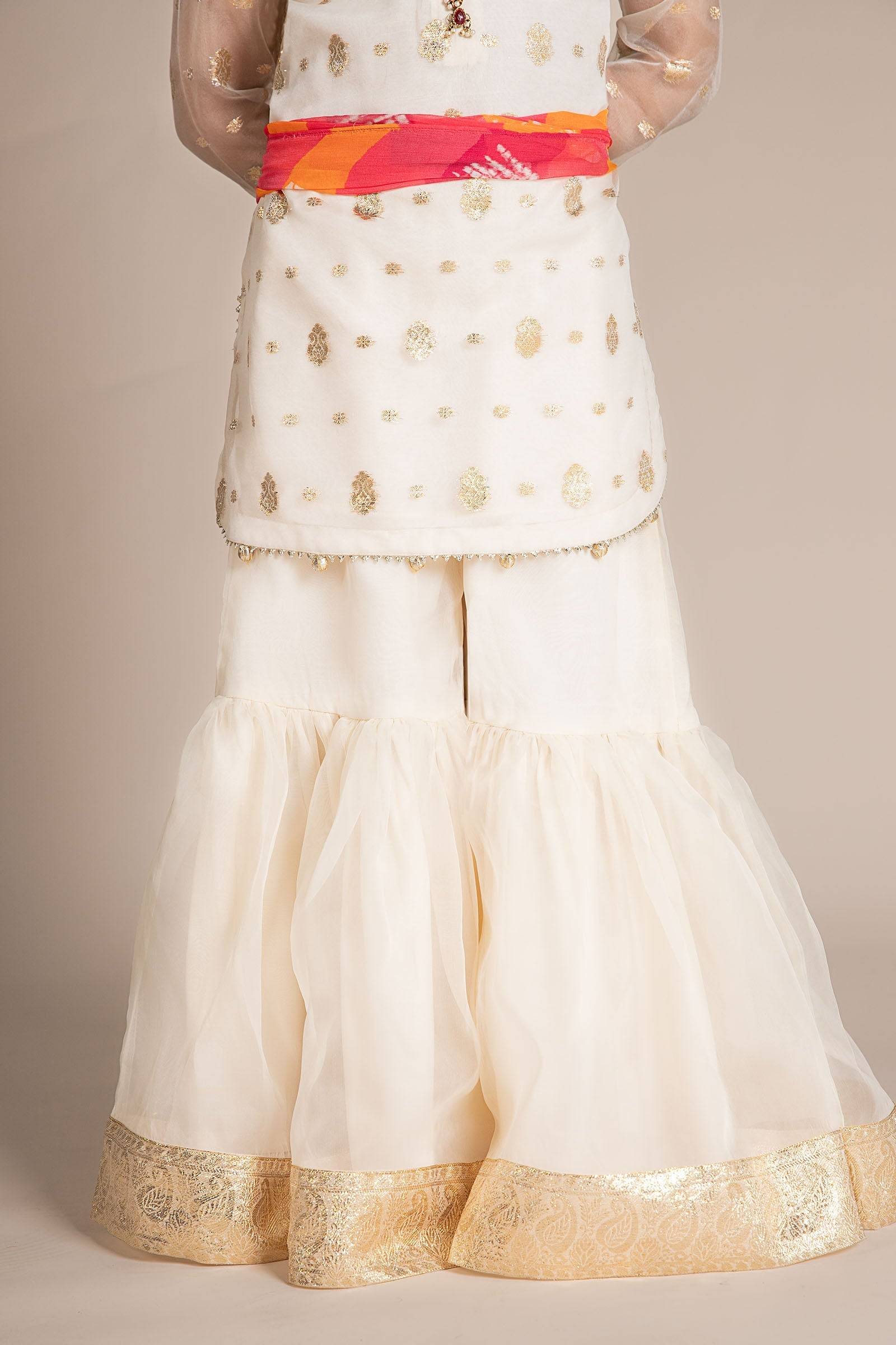 Maria B | 3 Piece Embroidered Organza Lurex Suit | MKS-EF25-20 by Maria Faisal - Registered Vendor of : Maria B - type : Kids Clothes - 100% original wedding dresses