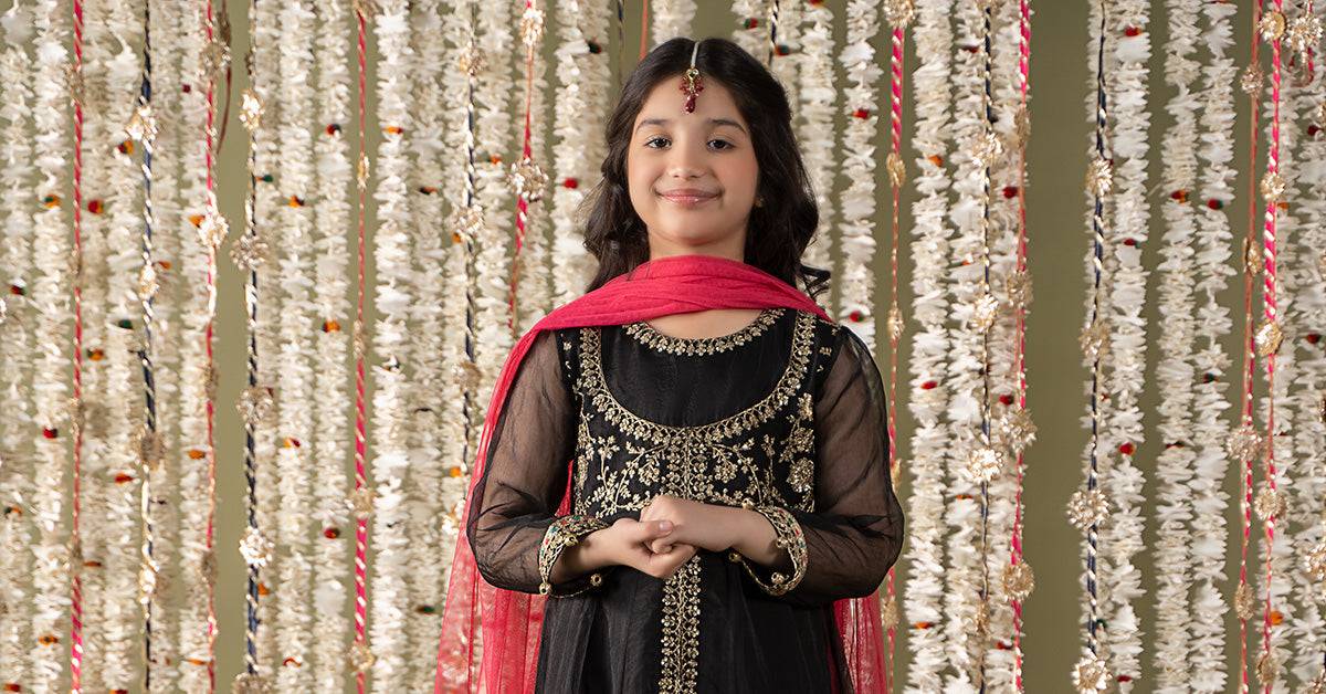 Maria B | 3 Piece Embroidered Organza Suit | MKS-EF25-32 by Maria Faisal - Registered Vendor of : Maria B - type : Kids Clothes - 100% original wedding dresses