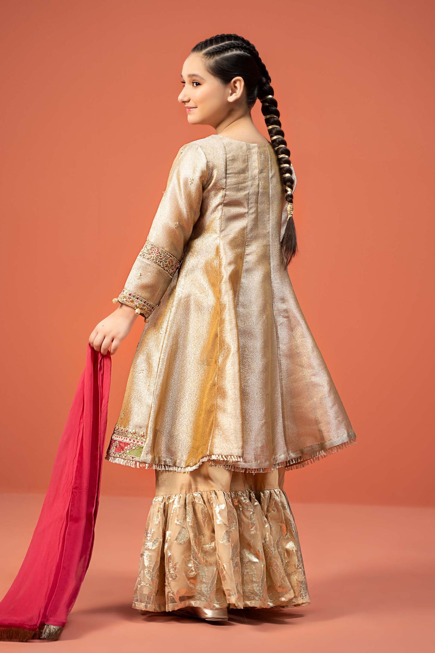 Maria B | 3 Piece Embroidered Zari jacquard Suit | MKS-W24-03 by Maria Faisal - Registered Vendor of : Maria B - type : Kids Clothes - 100% original wedding dresses