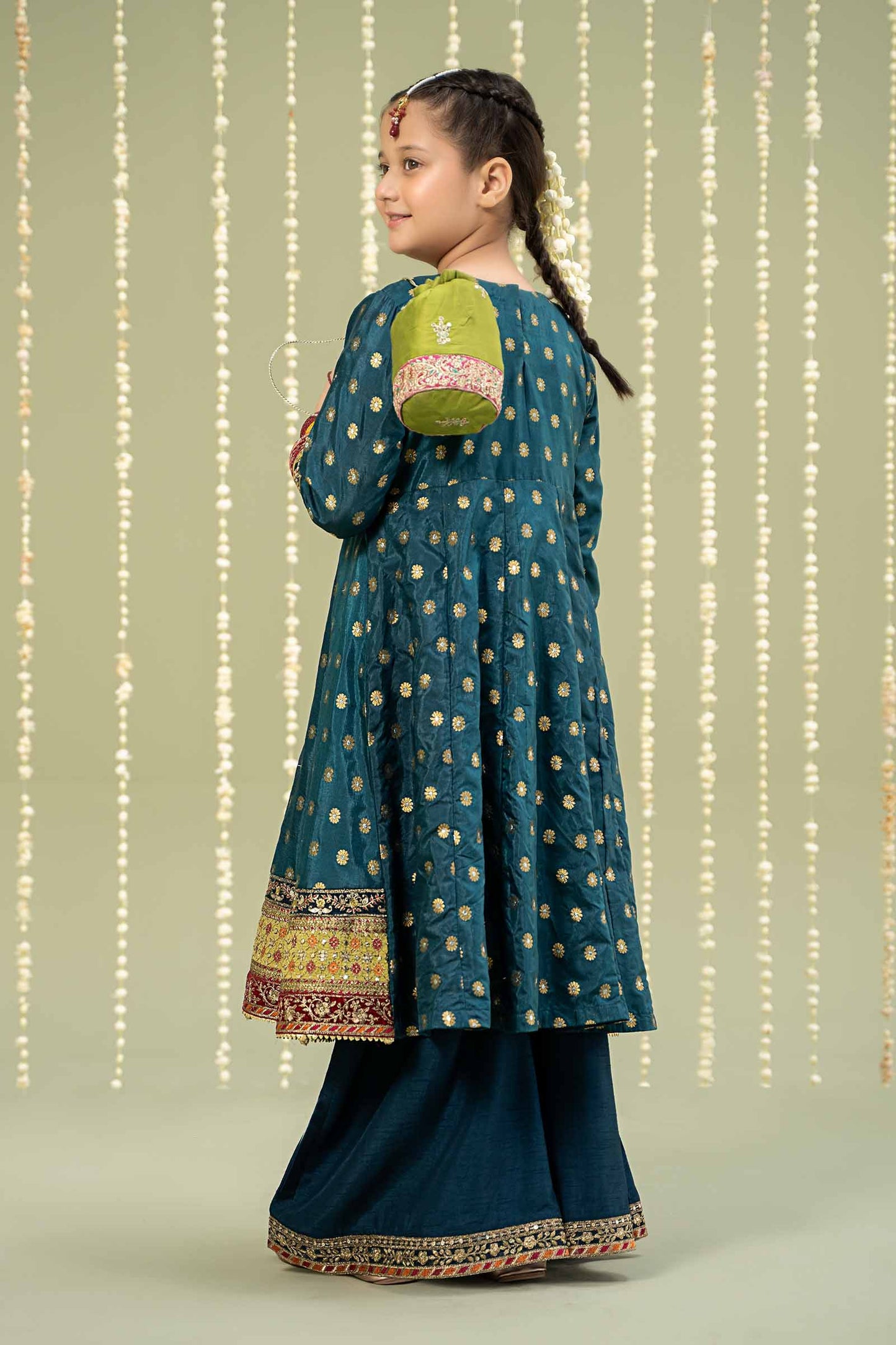Maria B | 3 Piece Embroidered Jamawar Suit | MKS-W24-22 by Maria Faisal - Registered Vendor of : Maria B - type : Kids Clothes - 100% original wedding dresses