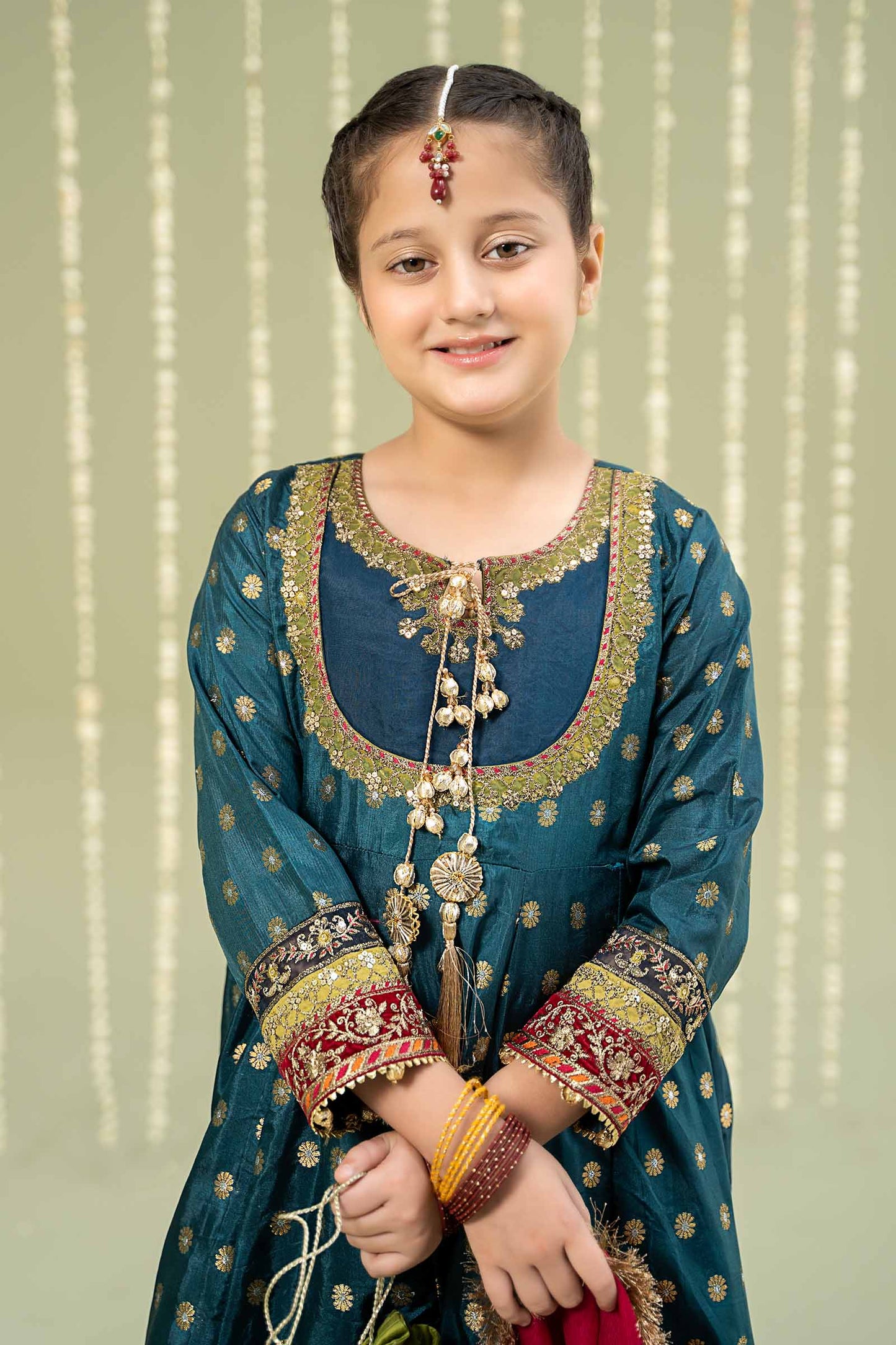 Maria B | 3 Piece Embroidered Jamawar Suit | MKS-W24-22 by Maria Faisal - Registered Vendor of : Maria B - type : Kids Clothes - 100% original wedding dresses