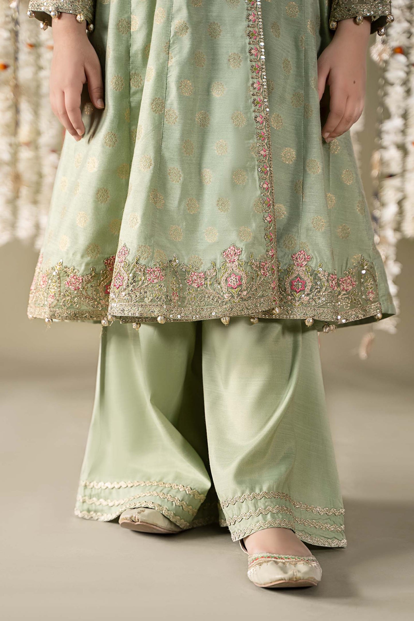 Maria B | 3 Piece Embroidered Cotton Lurex Suit | MKS-EF25-12 by Maria Faisal - Registered Vendor of : Maria B - type : Kids Clothes - 100% original wedding dresses