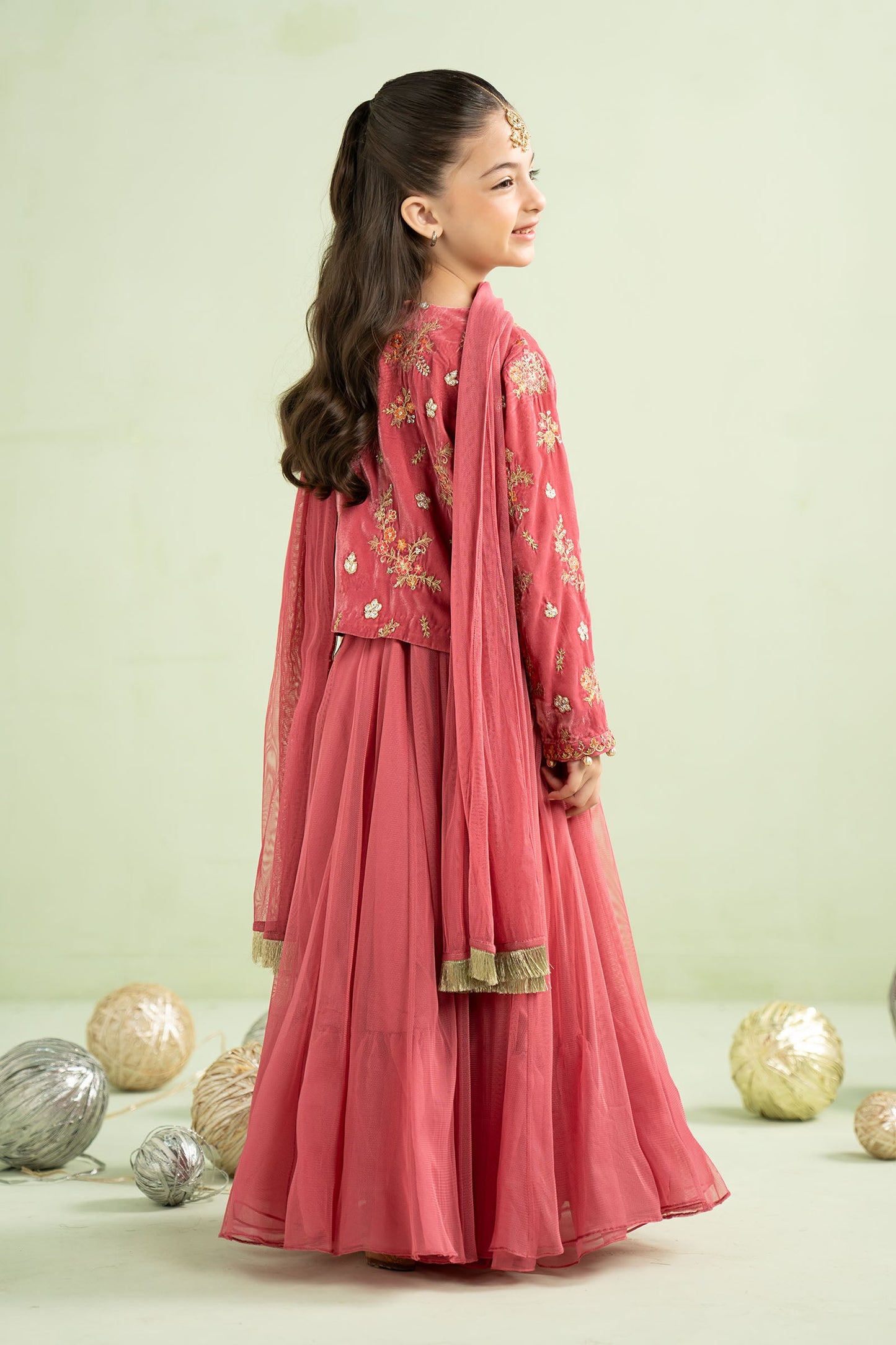 3 Piece Embroidered Velvet Suit - Kids Clothes - available at Maria Faisal in UK and USA