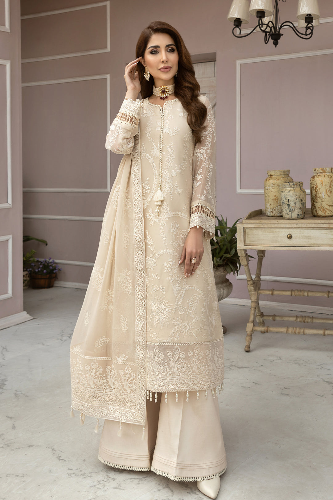 Alizeh | Formal Collection | Motiya - Designer Dress with Intricate embroidery and embellishments. Shop elegent wedding dress at Maria Faisal.