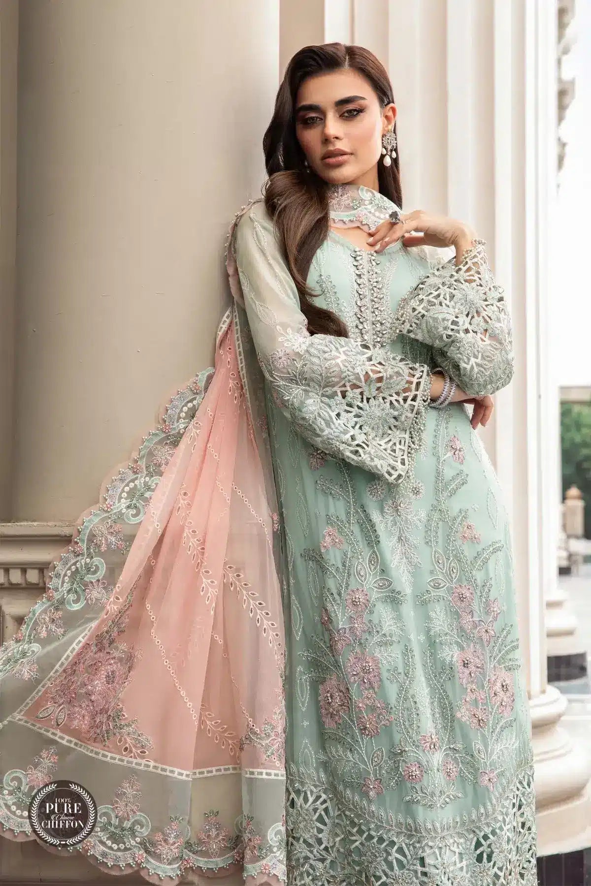 Maria B | Luxury Chiffon Collection | Mint Green