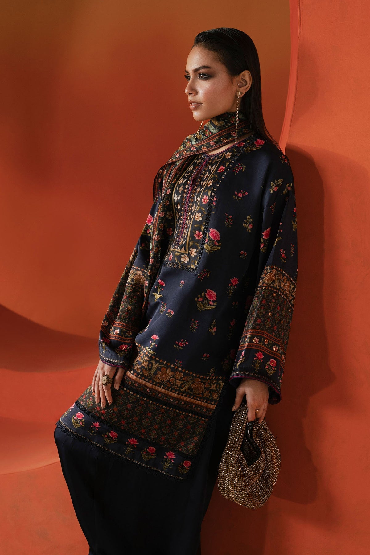 Maria B | Luxury Pret Pre Fall | MPS-EF26-07R1-Blue - Luxury Dress - available at Maria Faisal in UK and USA.
