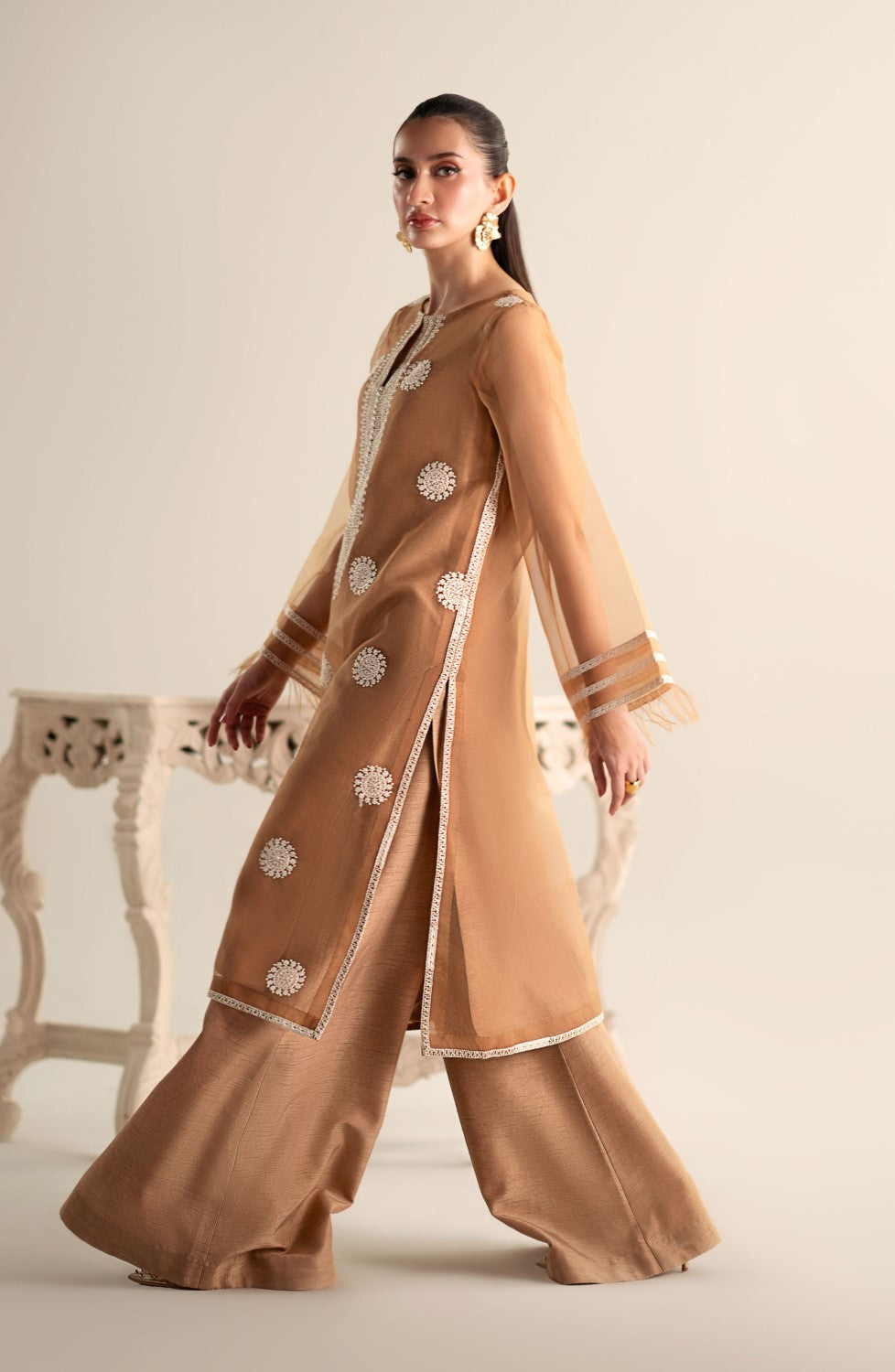 Maryum N Maria | Lagom Ready to Wear | CARNATION - MS-24192 - Designer Dress with Intricate embroidery and embellishments. Shop elegent wedding dress at Maria Faisal.