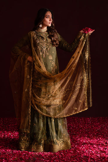 Emaan Adeel | Nooresha Formals 25 | Sunoora - Designer Dress with Intricate embroidery and embellishments. Shop elegent wedding dress at Maria Faisal.