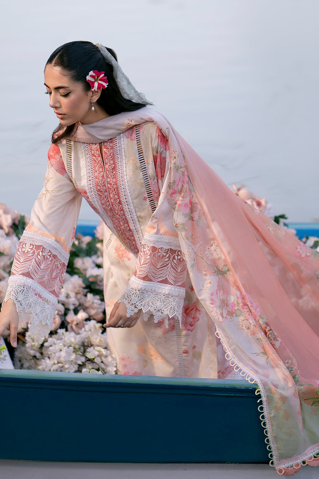 Sardinia | Cocktail Luxury Lawn | CORAL - Designer Dress with Intricate embroidery and embellishments. Shop elegent wedding dress at Maria Faisal.
