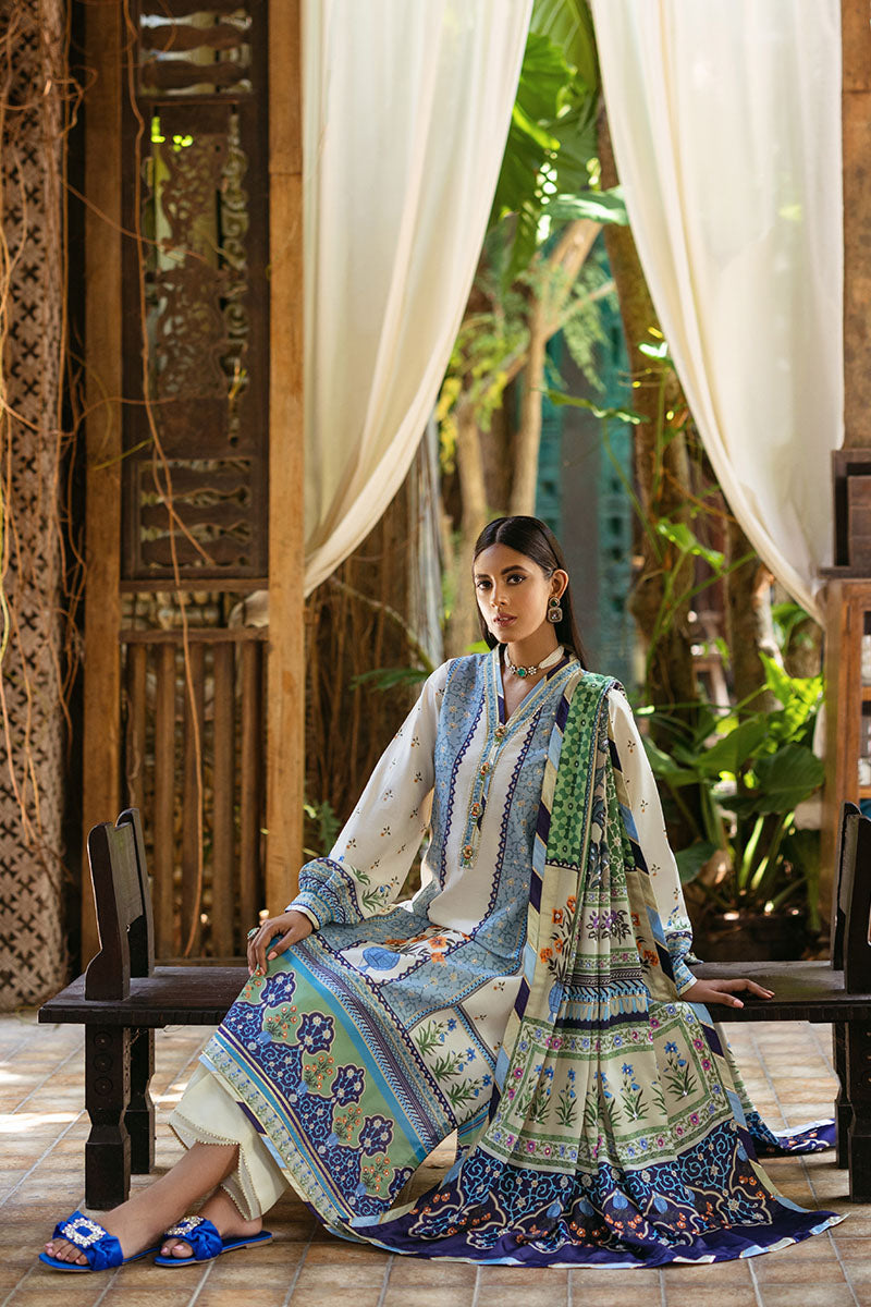 Mushq | Nirvana Silk Edit | Azure - Designer Dress with Intricate embroidery and embellishments. Shop elegent wedding dress at Maria Faisal.