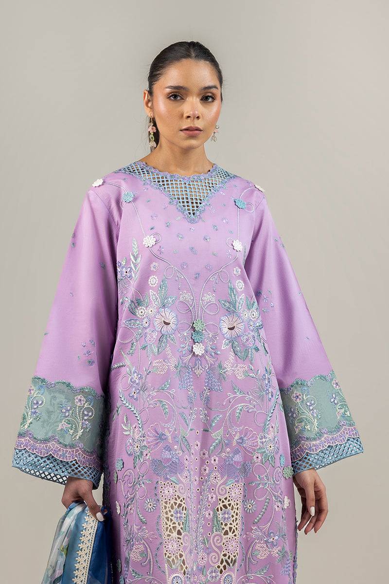 Mushq | Manaram Luxury Lawn 25 | Glowing Pulse by Maria Faisal - Registered Vendor of : Mushq - type : Ladies Clothes - 100% original wedding dresses