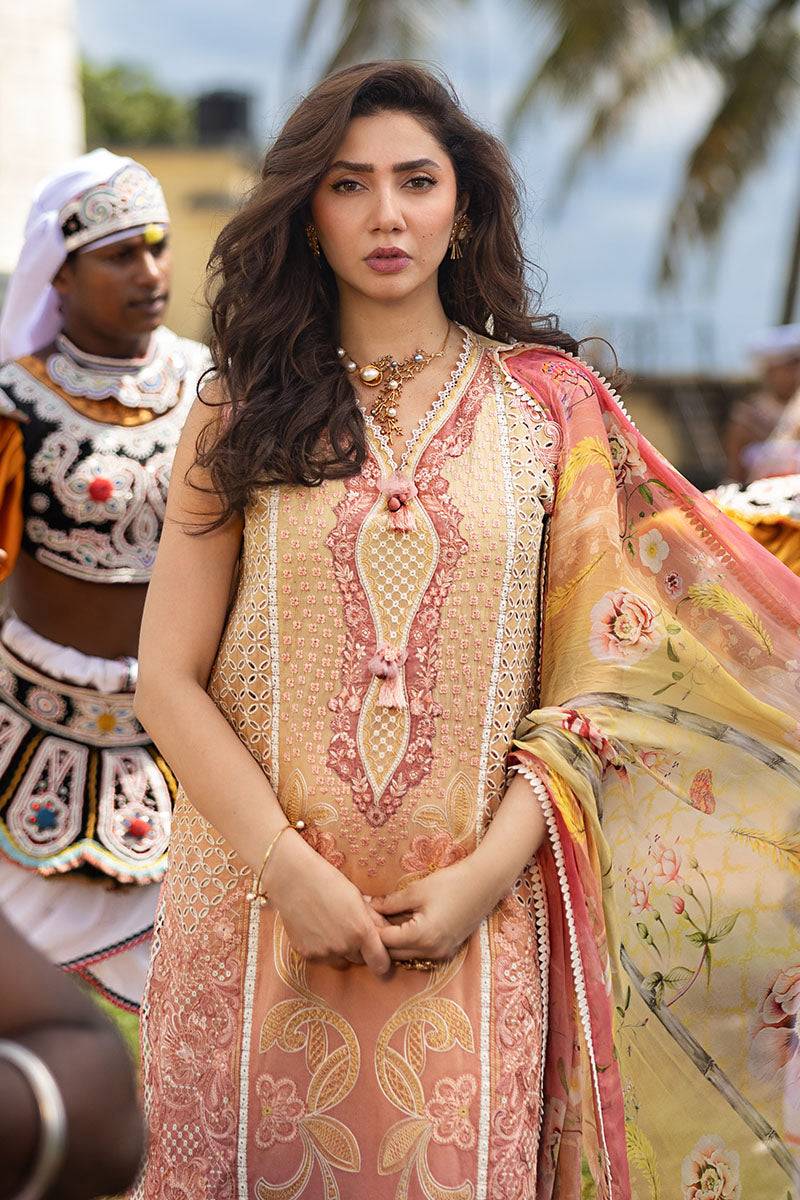 Mushq | Manaram Luxury Lawn 25 | Tranquil Spark by Maria Faisal - Registered Vendor of : Mushq - type : Ladies Clothes - 100% original wedding dresses