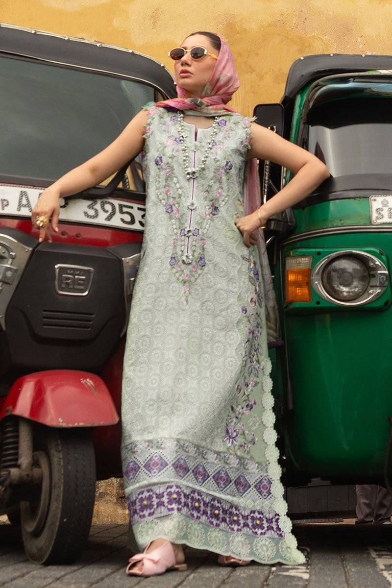 Mushq | Manaram Luxury Lawn 25 | Beaming Drift by Maria Faisal - Registered Vendor of : Mushq - type : Ladies Clothes - 100% original wedding dresses