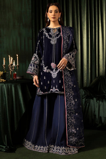 Motifz | Velvet Formals | 5092-AAIRA - Designer Dress with Intricate embroidery and embellishments. Shop elegent wedding dress at Maria Faisal.