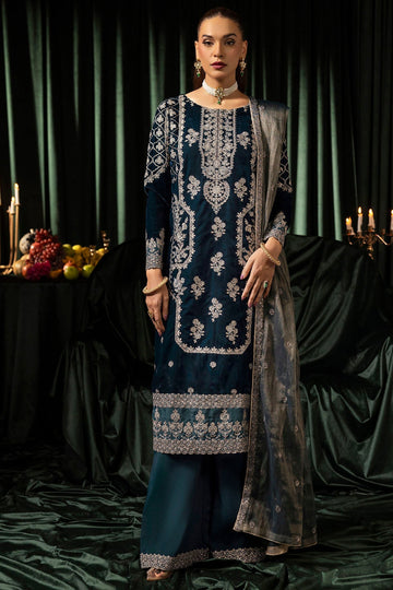 Motifz | Velvet Formals | 5093-DANEEN - Designer Dress with Intricate embroidery and embellishments. Shop elegent wedding dress at Maria Faisal.