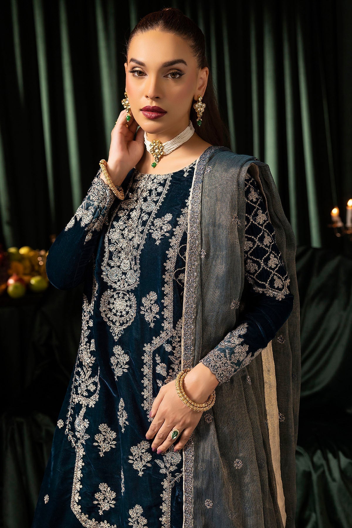 Motifz | Velvet Formals | 5093-DANEEN - Ladies Clothes - Maria Faisal